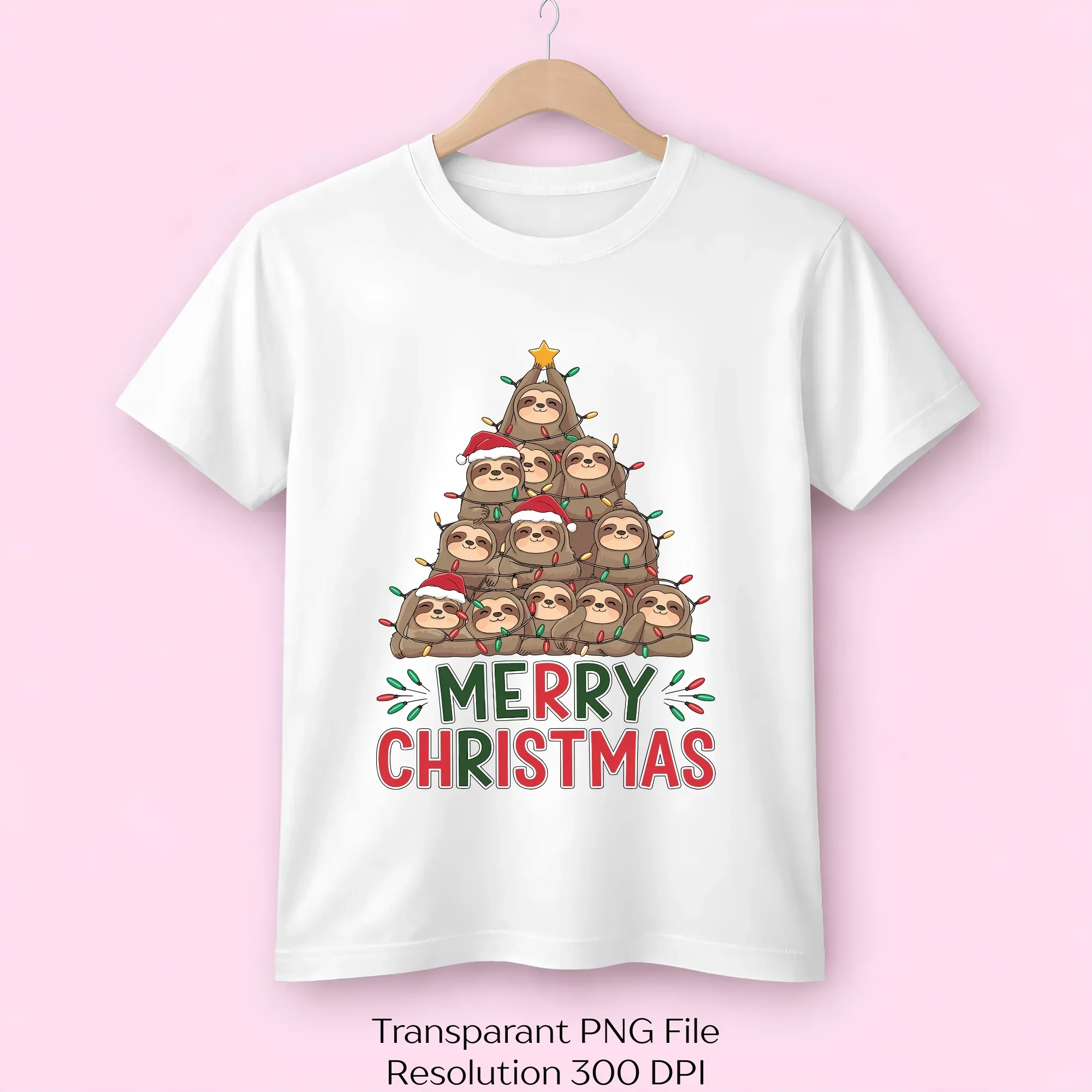 Merry Christmas Sloth Tree Festive SVG Bundle