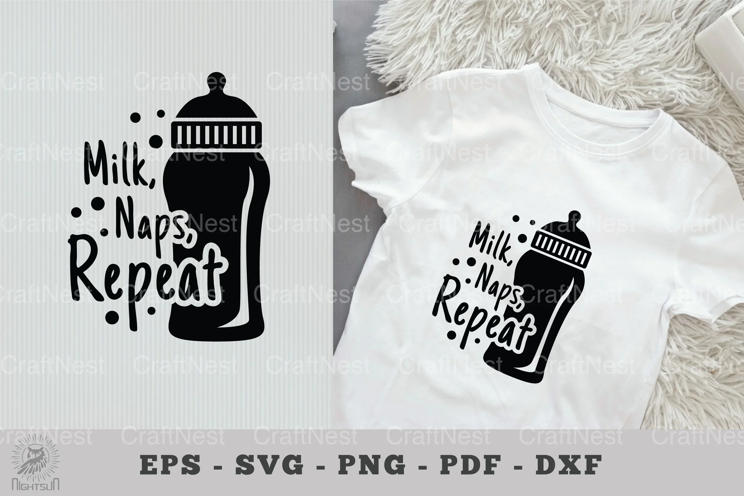 Milk, Naps, Repeat Baby Quotes Clipart Bundle