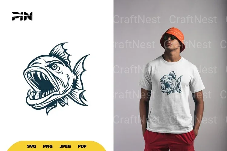 Monster Fish Illustration Clipart Bundle