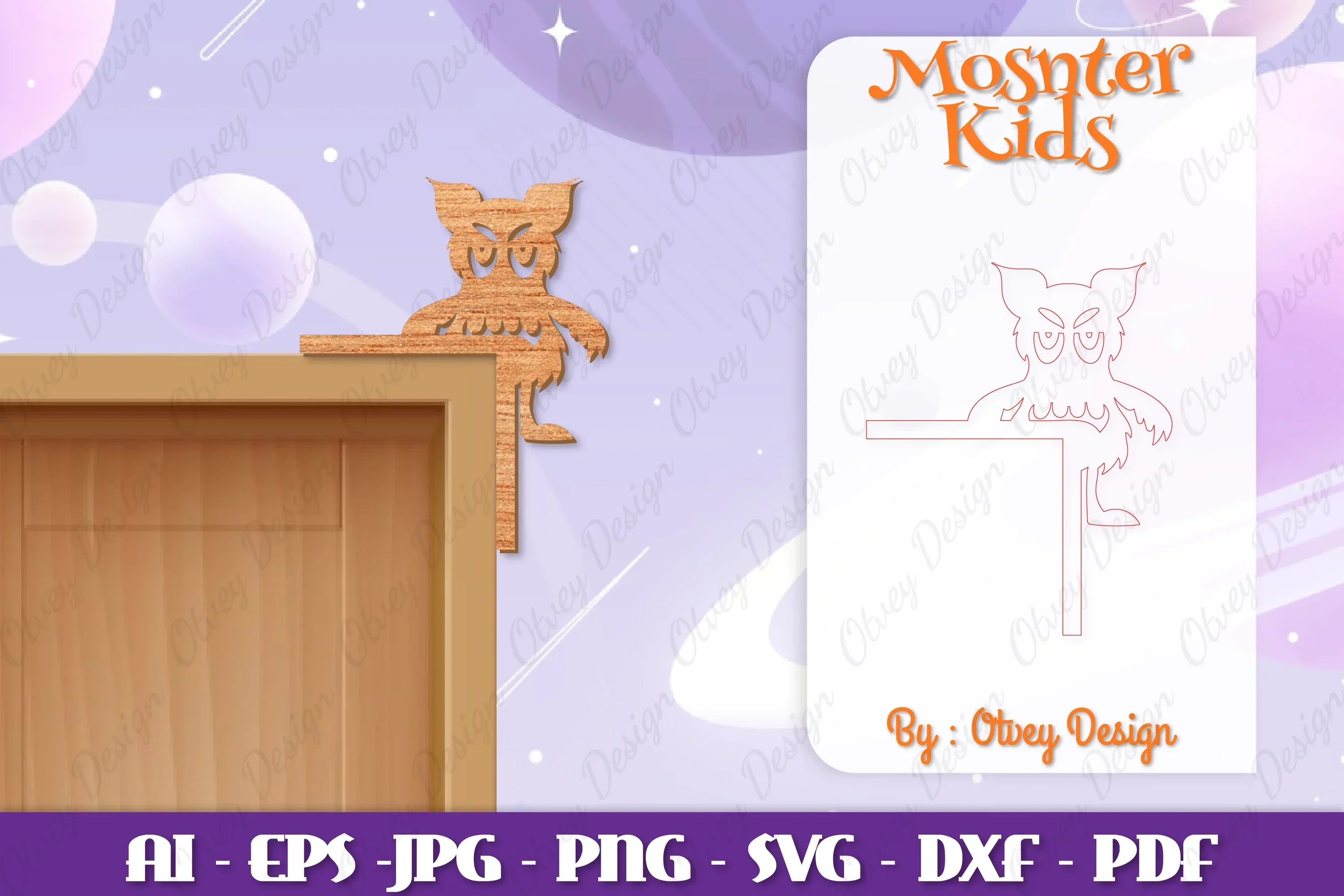 Monster Kids Corner Door Lasercut SVG Bundle
