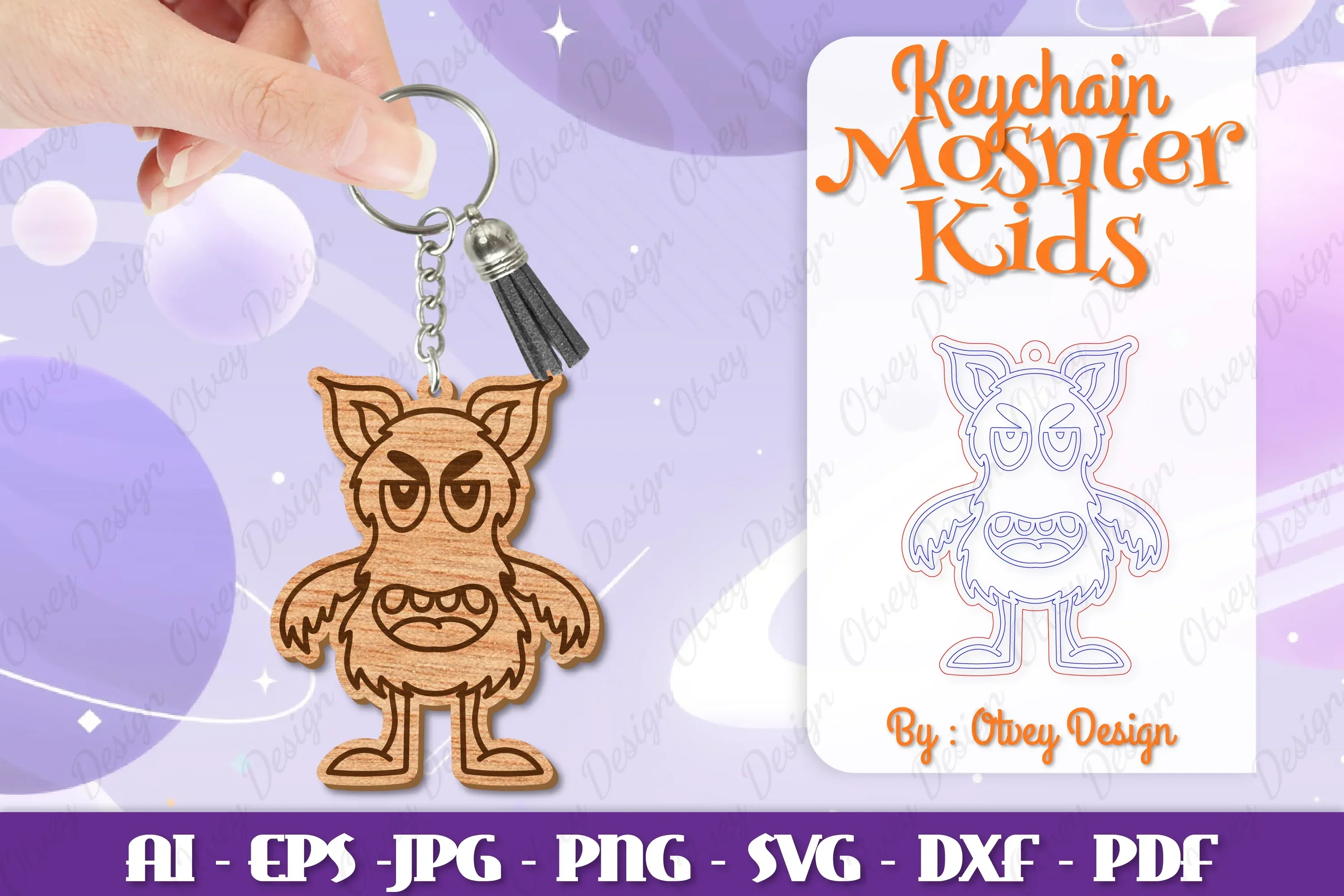 Monster Kids Keychain SVG Bundle