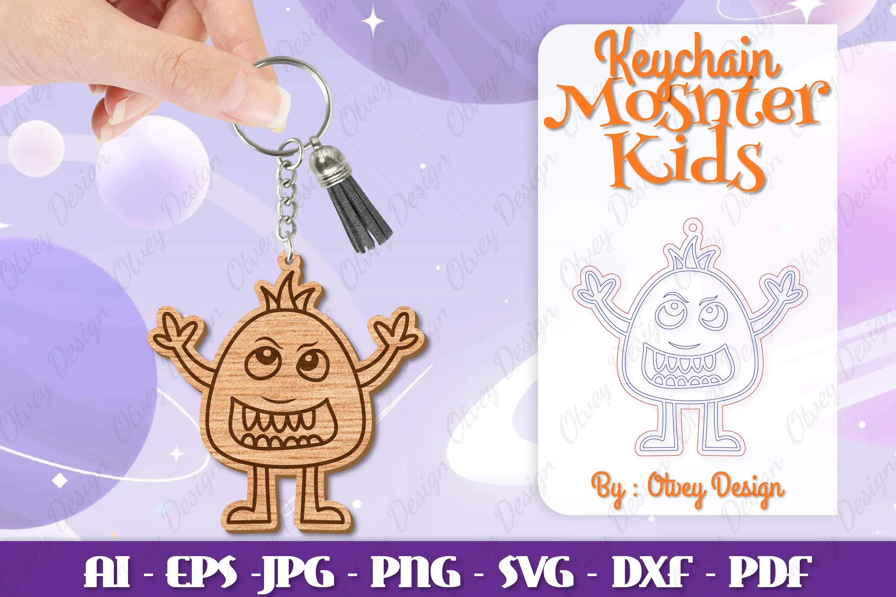 Monster Kids Keychain SVG Bundle
