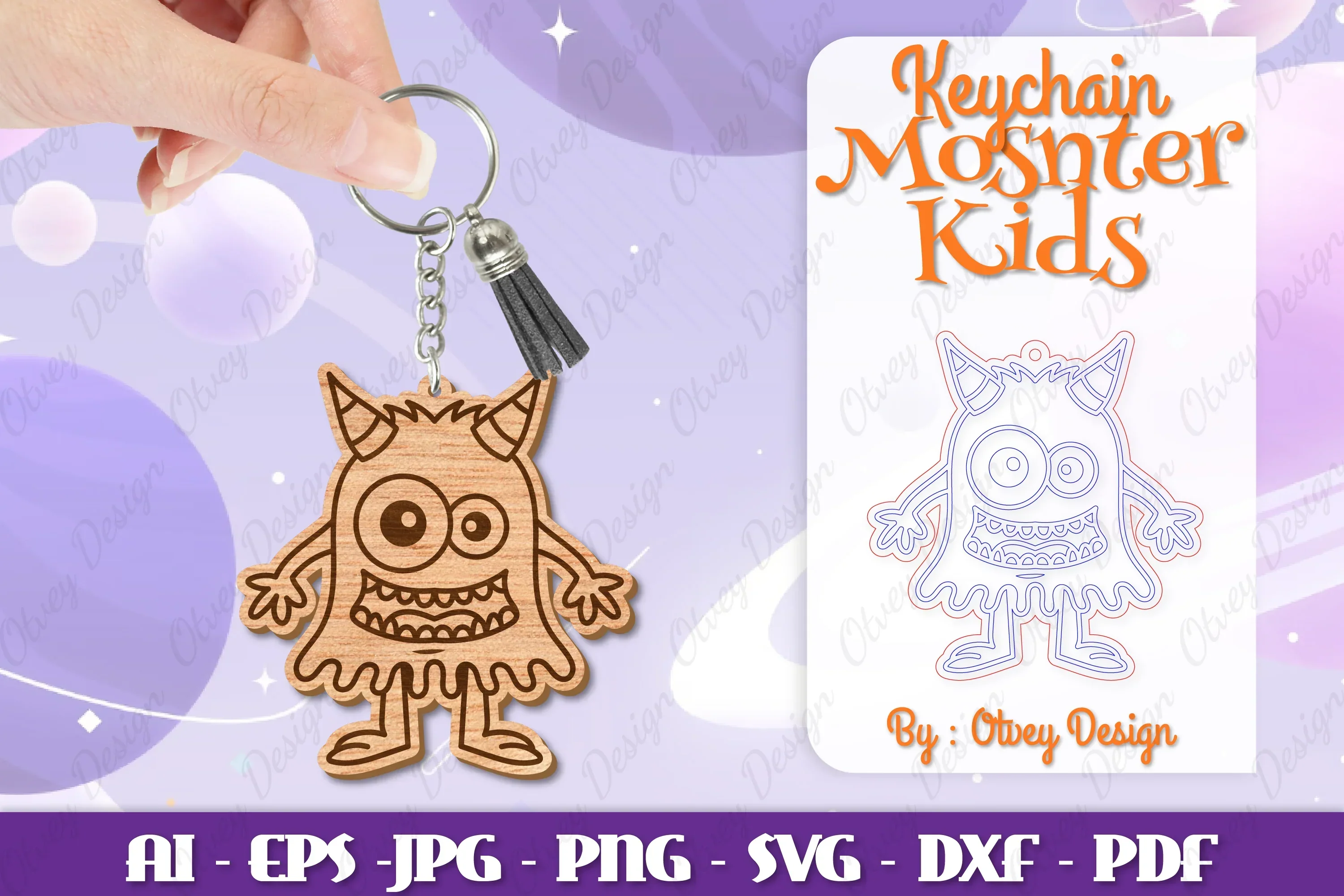 Monster Kids Keychain SVG Bundle