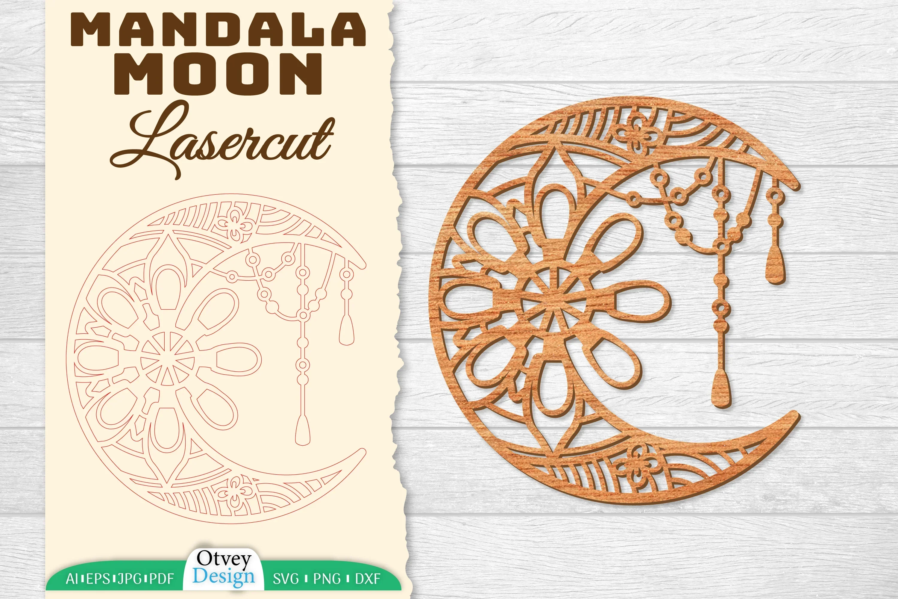 Moon Mandala Lasercut SVG Bundle