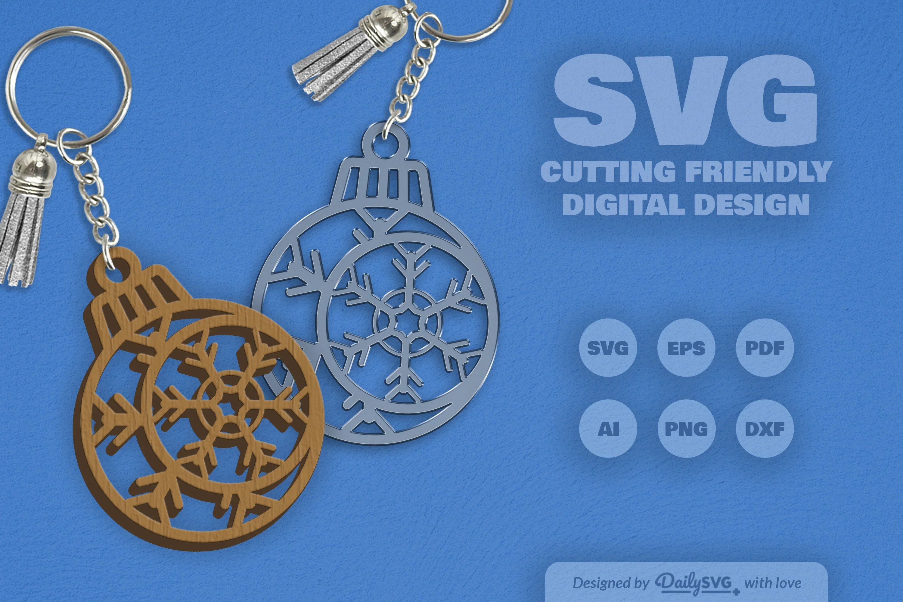 Moon Snowflake Bauble Clipart SVG Bundle - Image 10