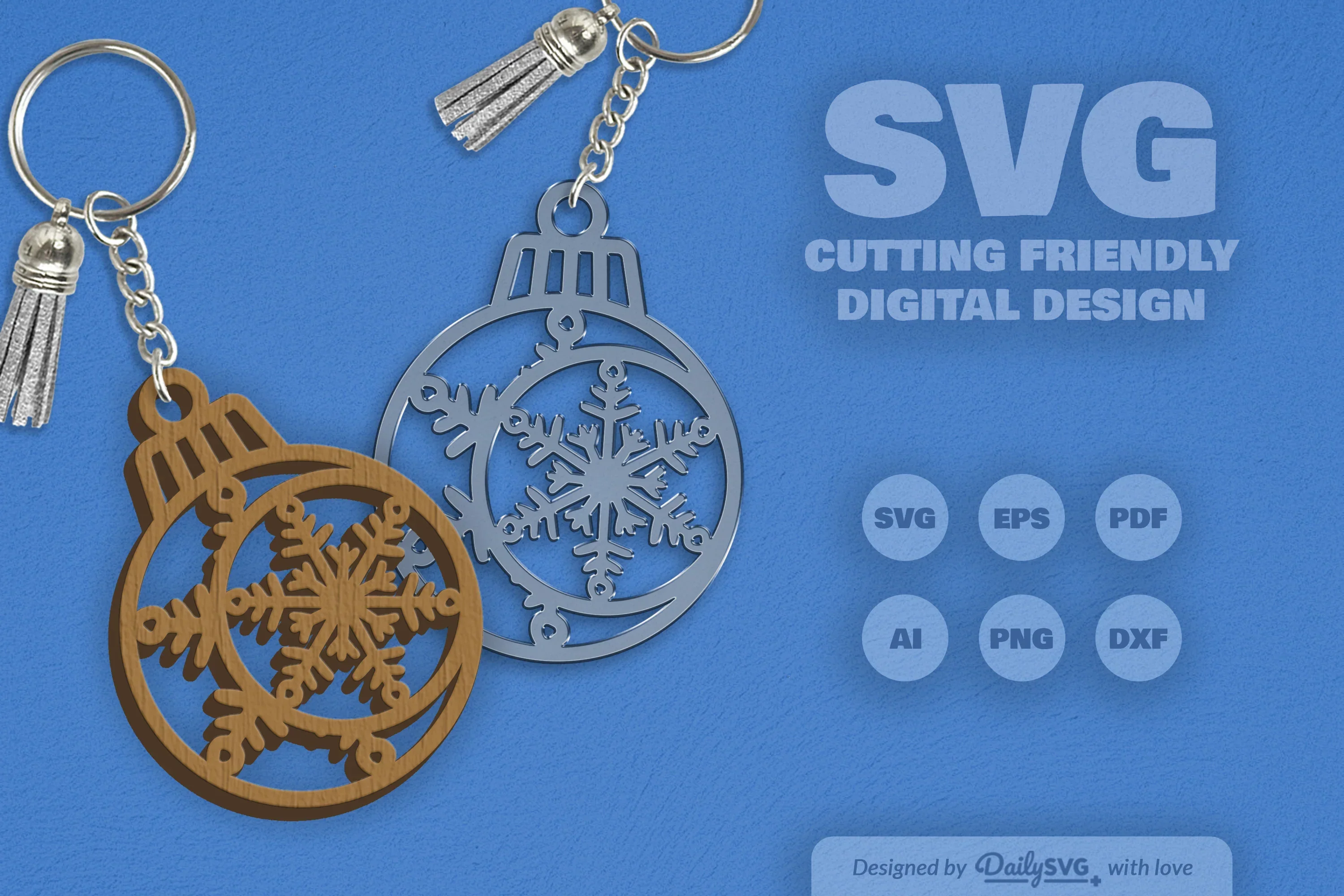 Moon Snowflake Bauble Clipart SVG Bundle - Image 2
