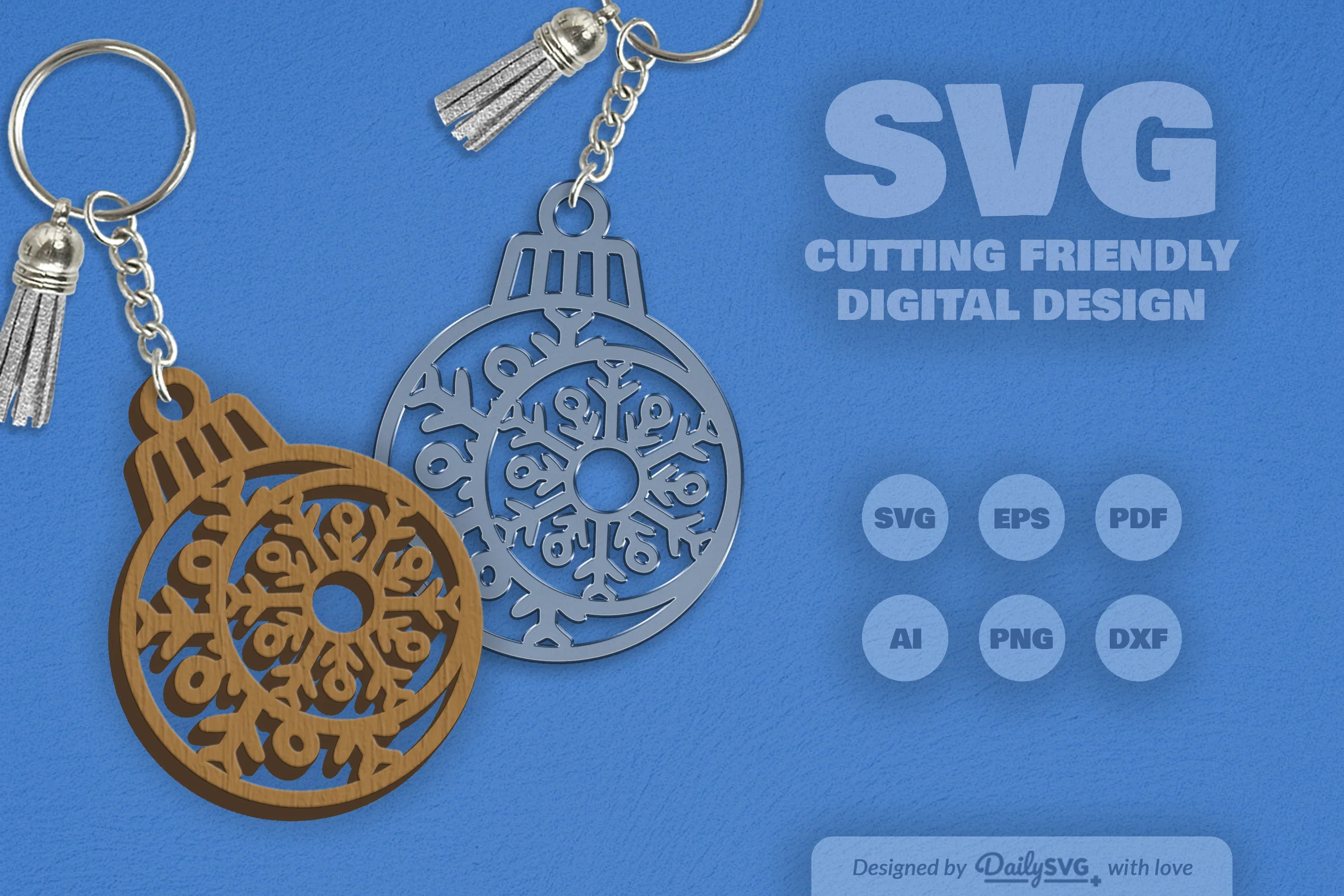 Moon Snowflake Bauble Clipart SVG Bundle - Image 5
