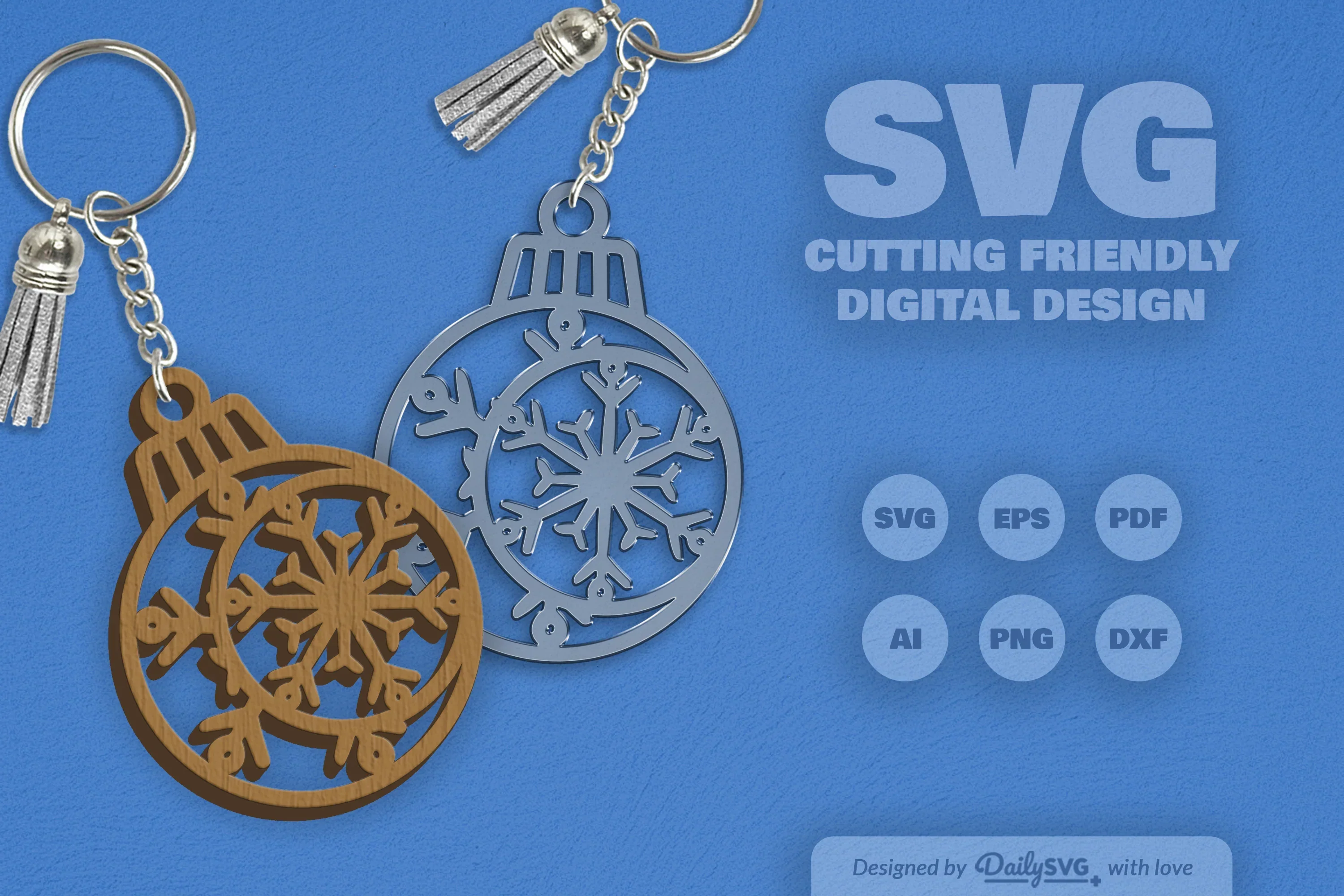 Moon Snowflake Bauble SVG Bundle for Christmas Decor - Image 2