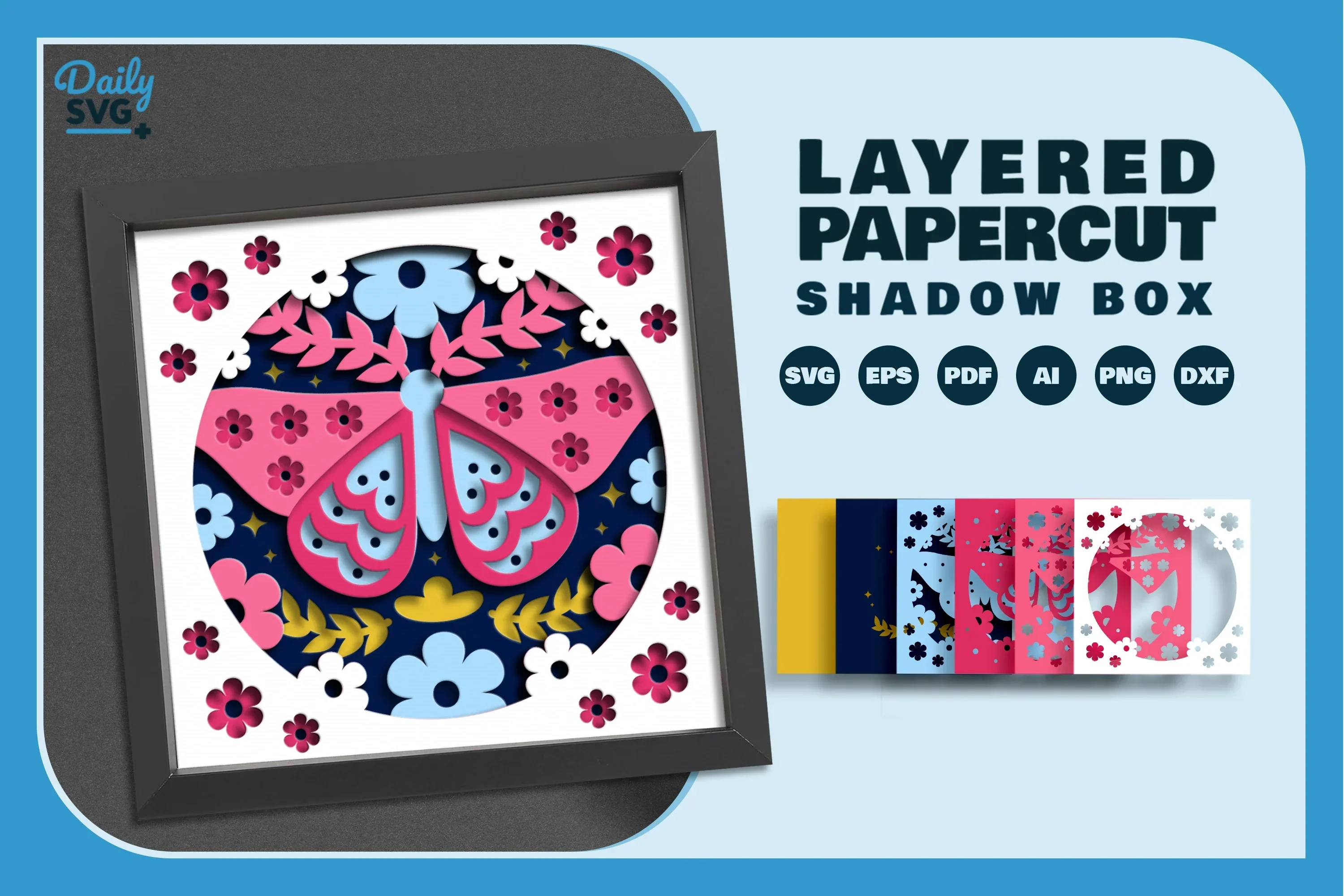 Moth Folk Art Papercut SVG Bundle - Image 2