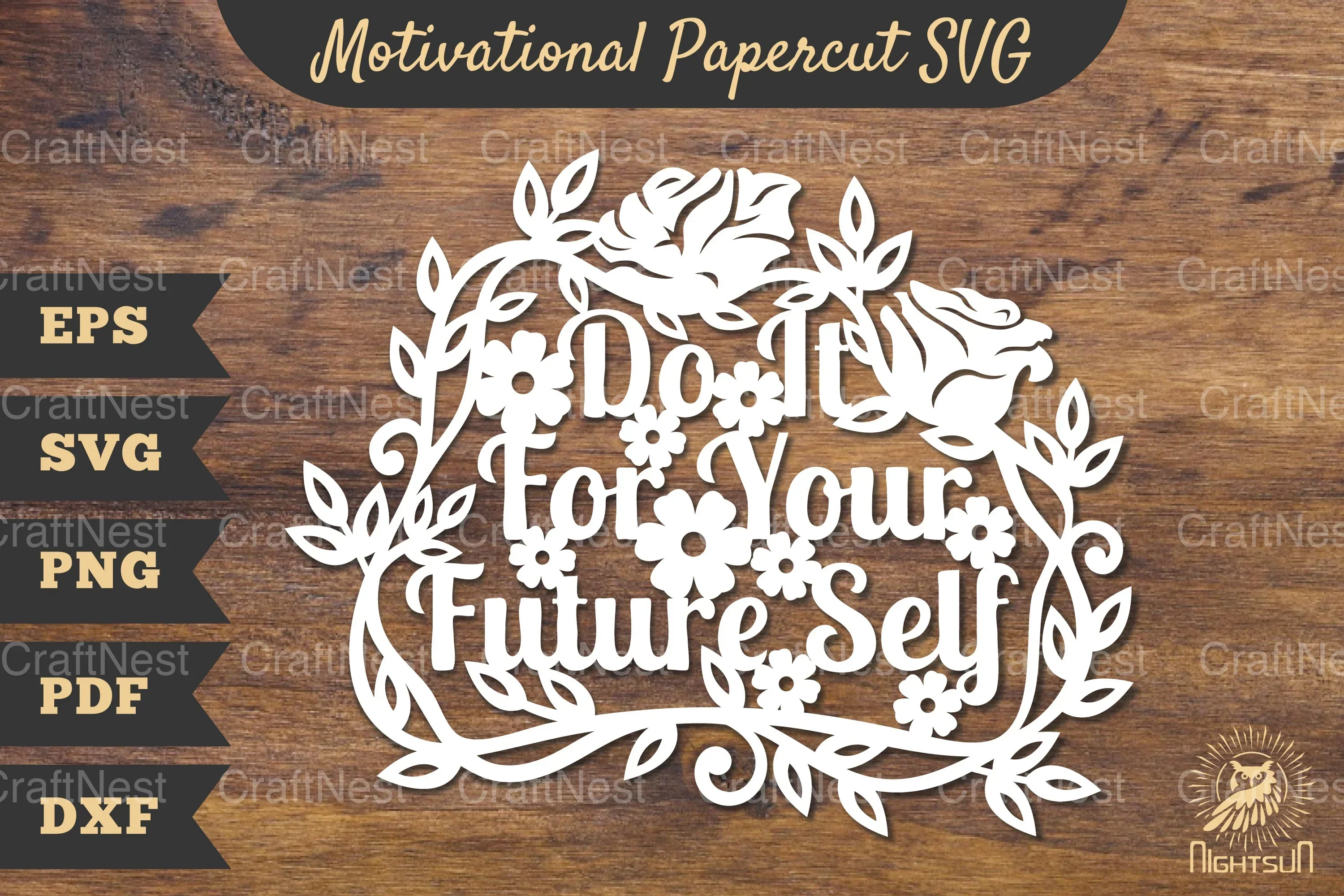Motivational Floral Papercut SVG Bundle