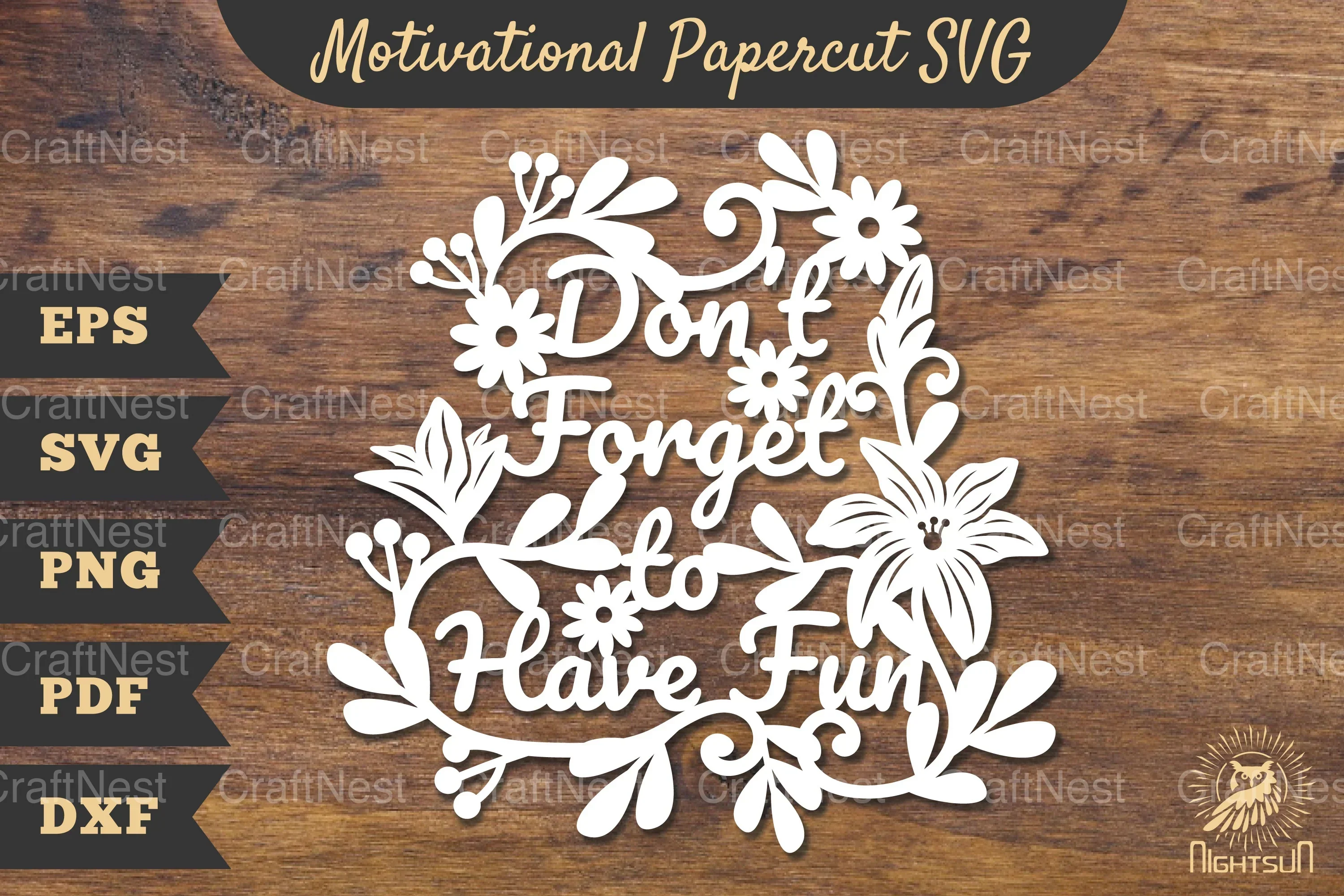 Motivational Floral Papercut SVG Bundle