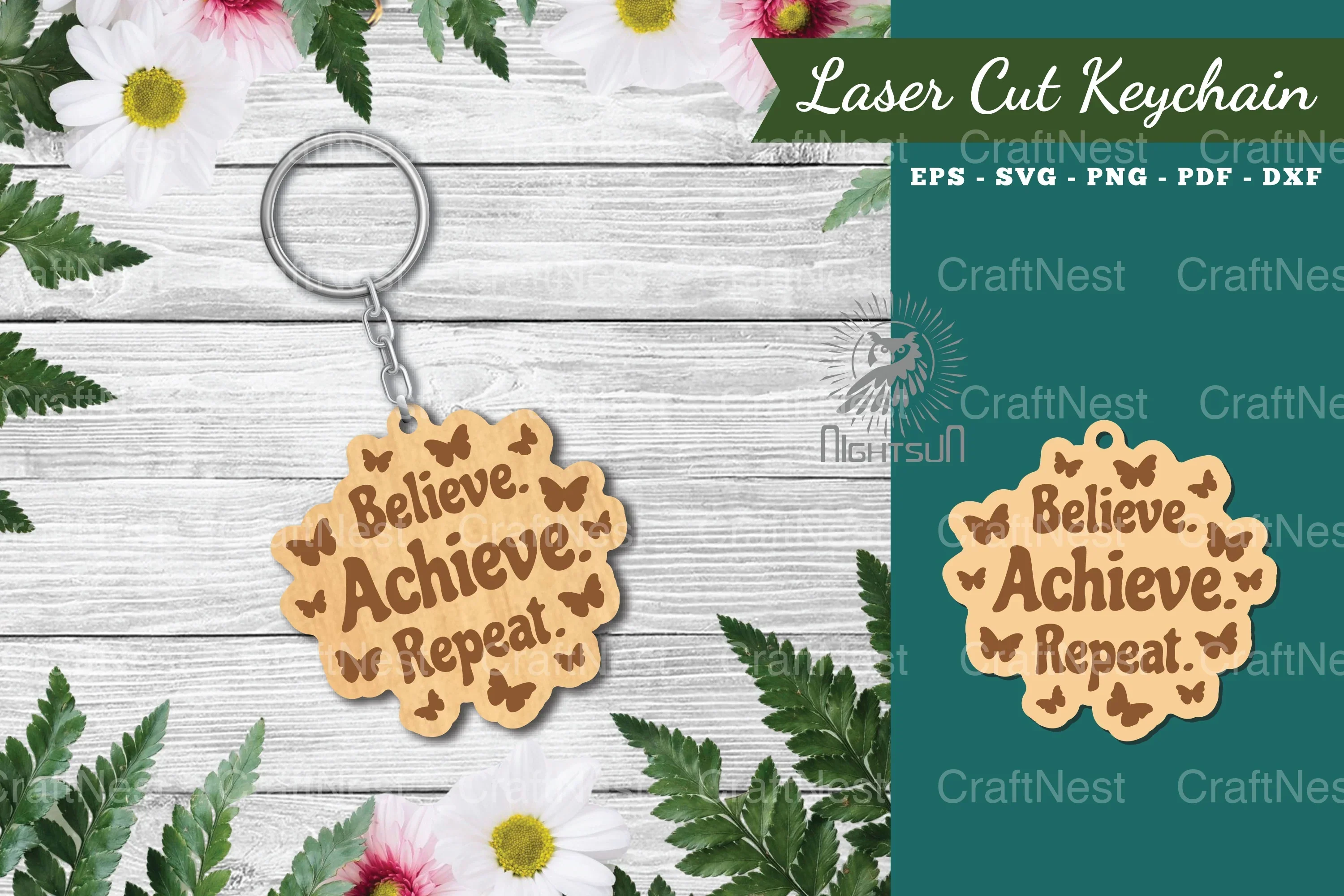 Motivational Laser Cut Keychain Bundle