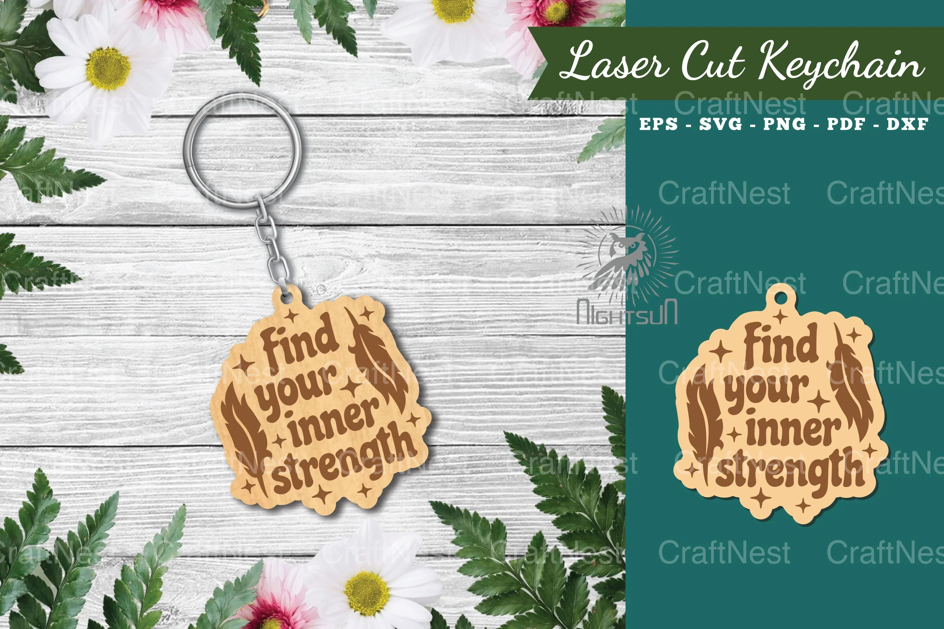 Motivational Laser Cut Keychain Bundle