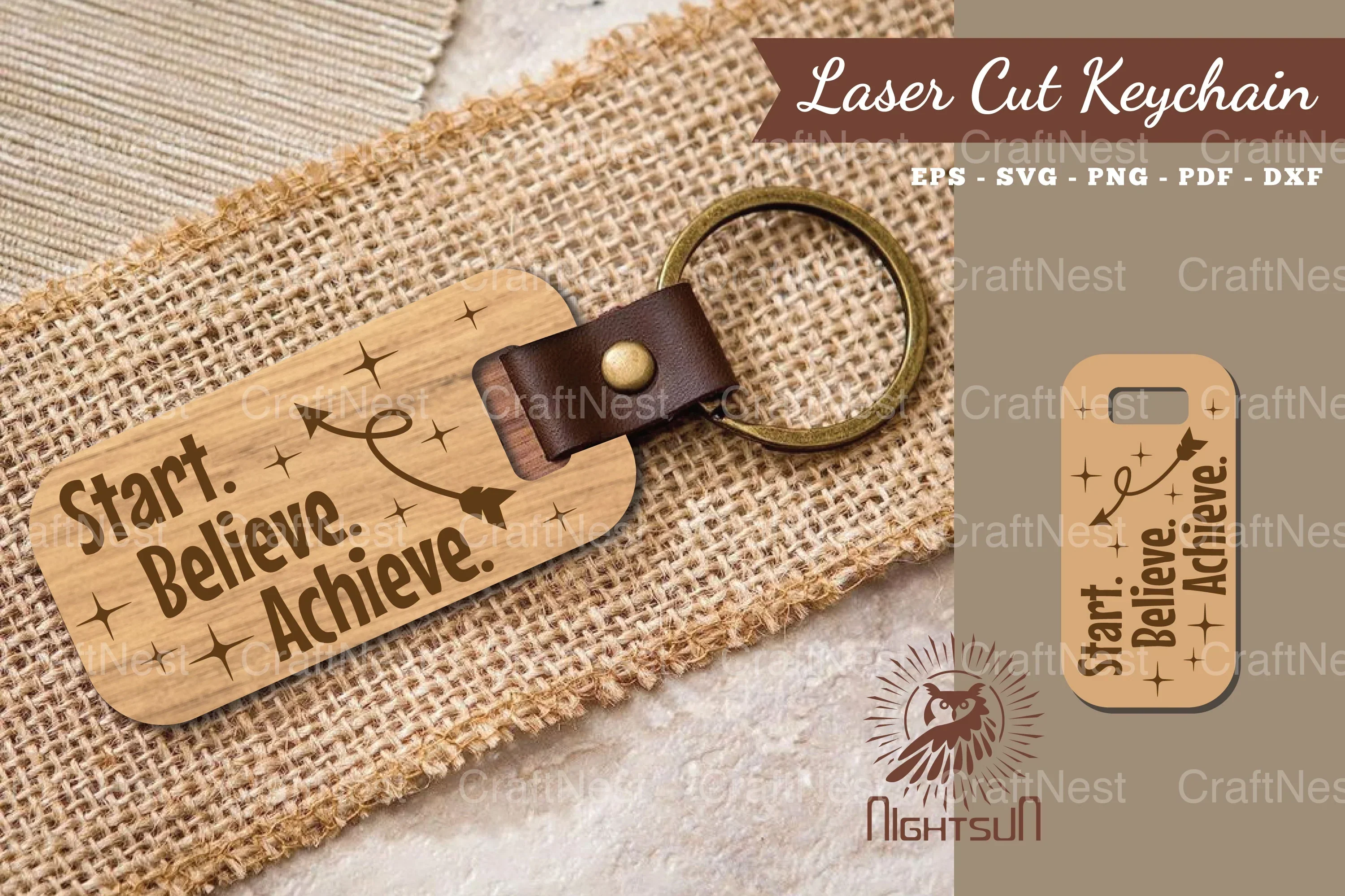 Motivational Quotes Laser Cut Keychain Bundle