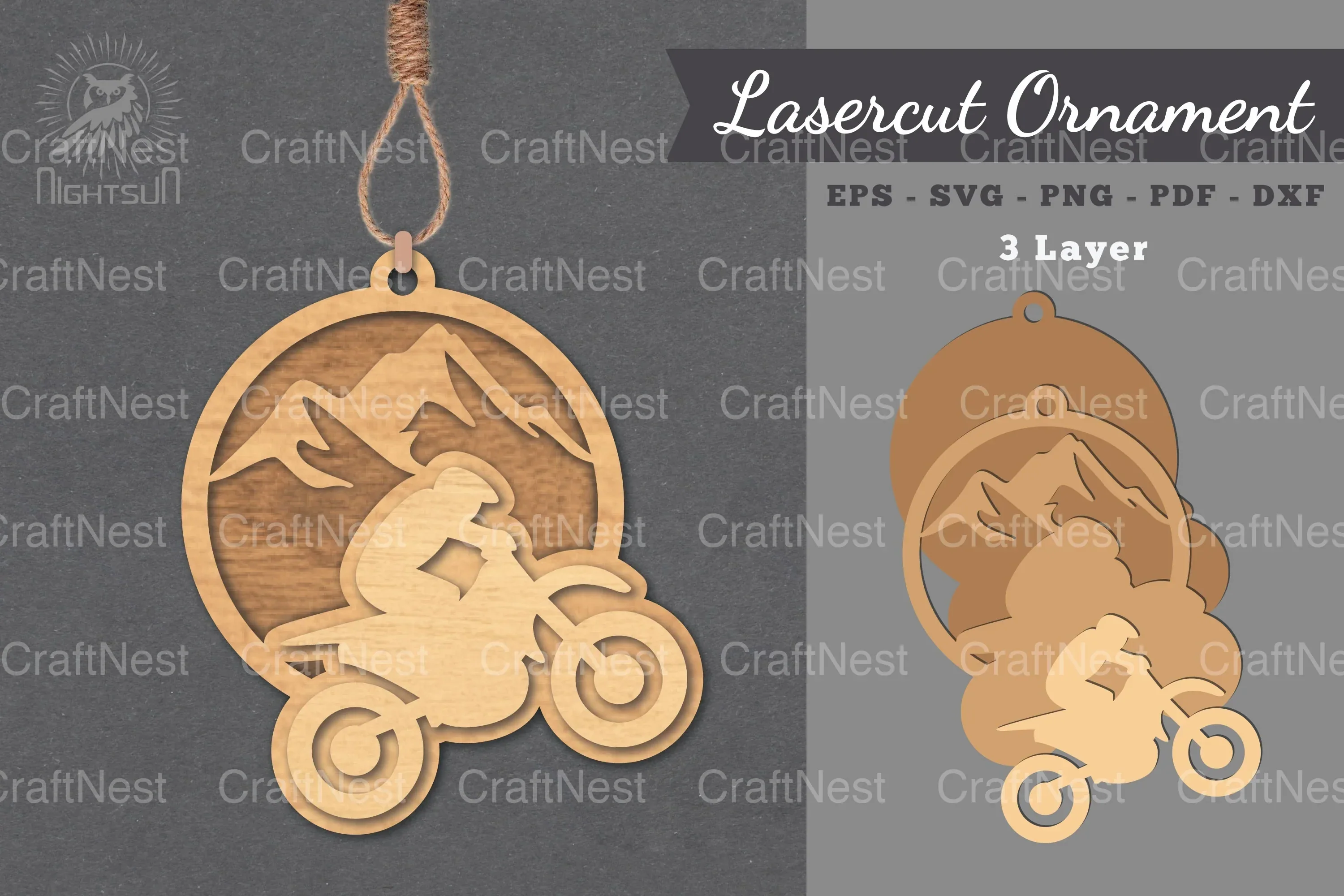 Motocross Laser Cut Ornament Clipart Bundle