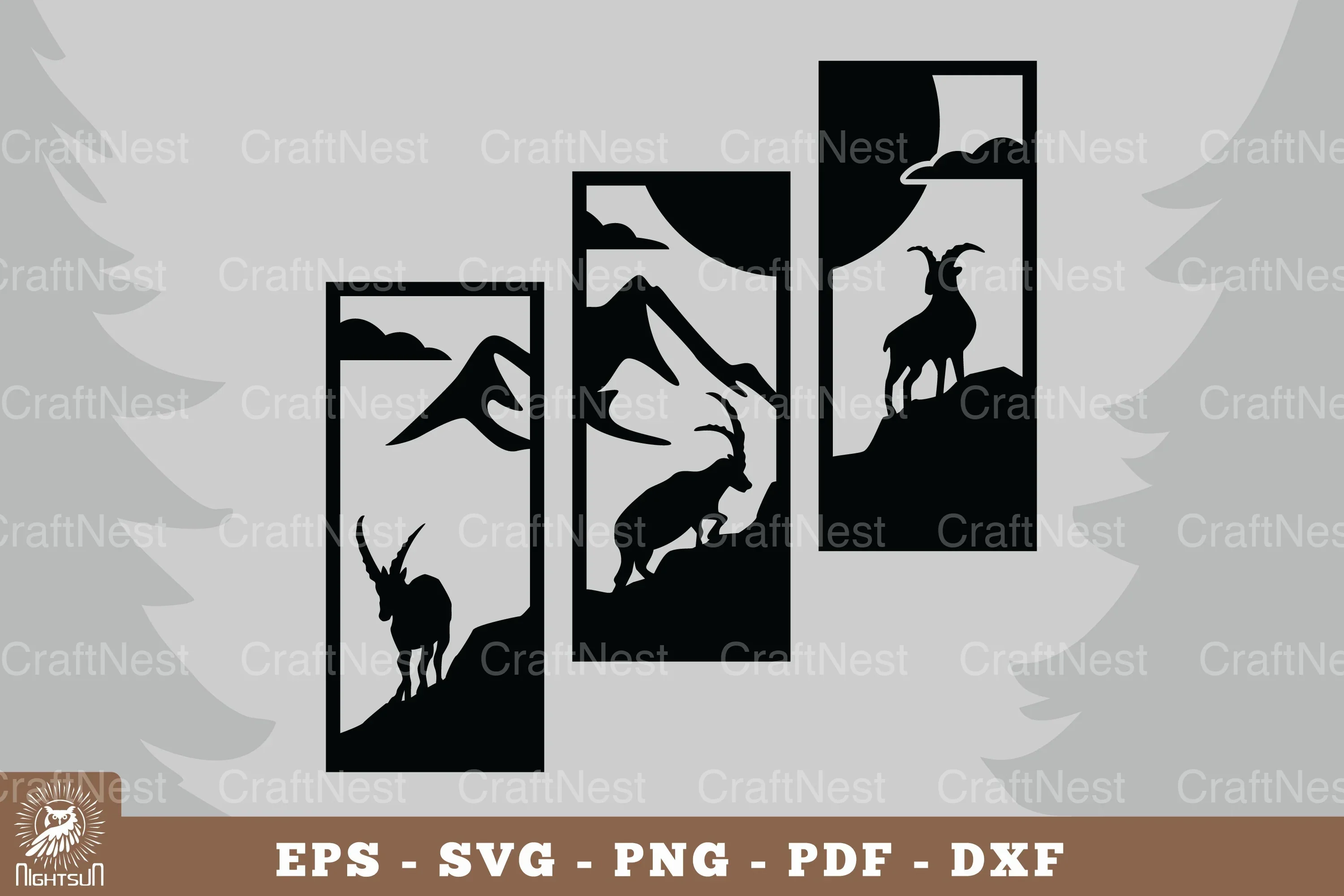 Mountain Goat Home Decor Clipart Bundle