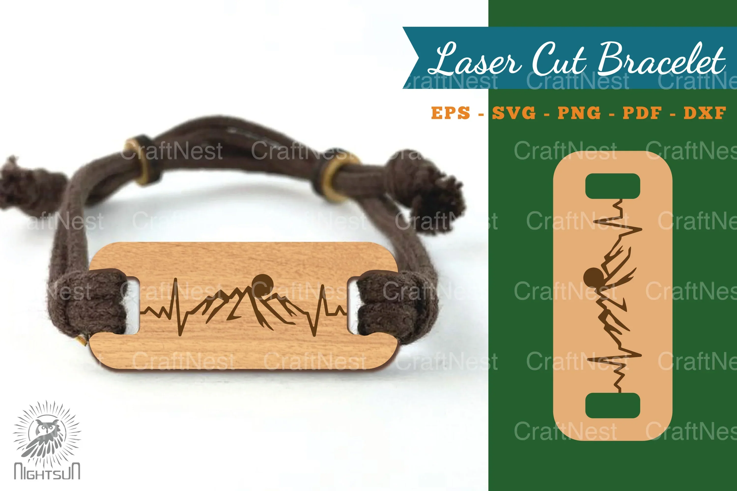 Mountain Laser Cut Bracelet Design