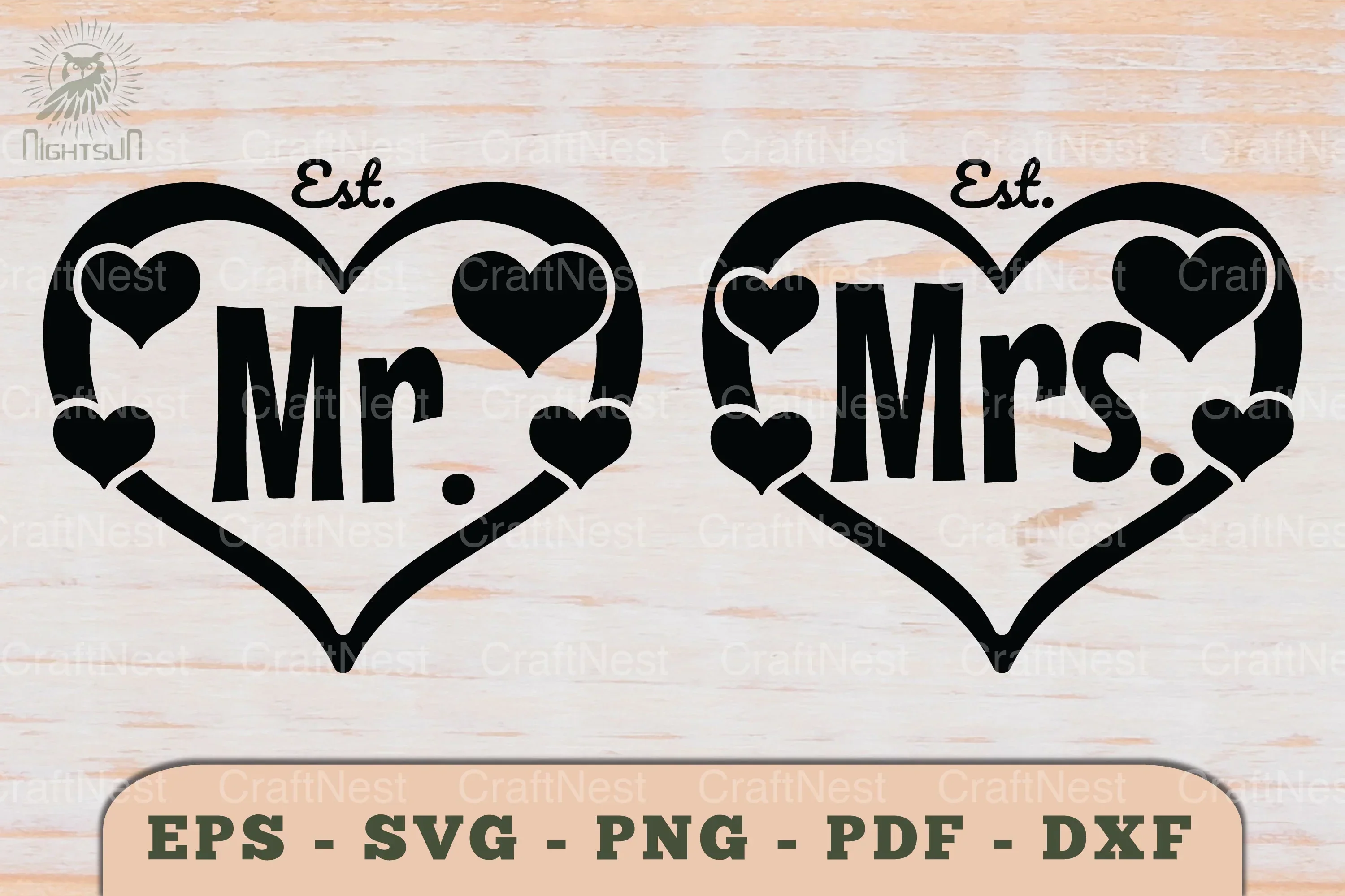Mr and Mrs Love Couple SVG Bundle - Image 2