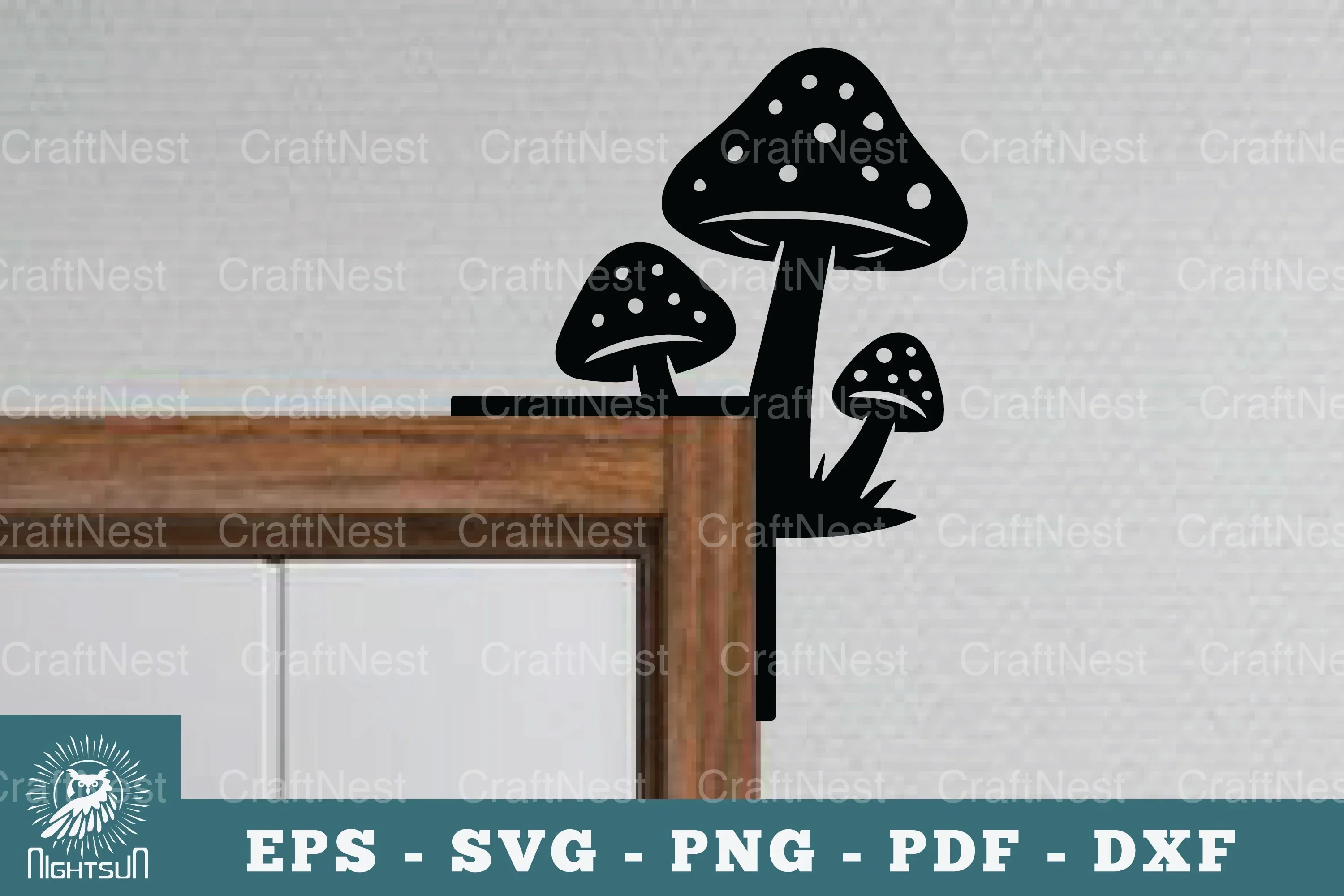 Mushroom Door Corner Lasercut SVG Bundle