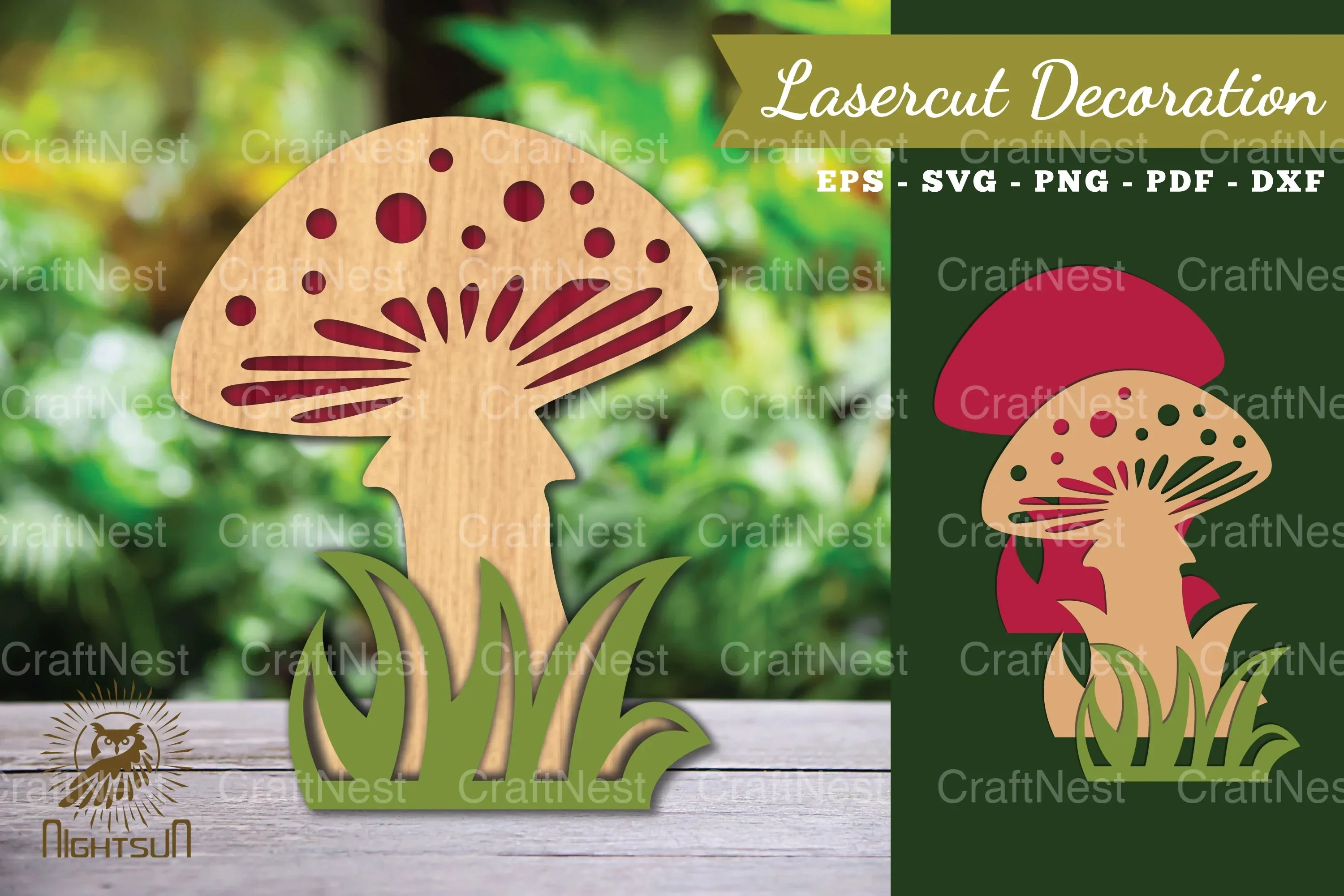 Mushroom Laser Cut Decoration Clipart Bundle