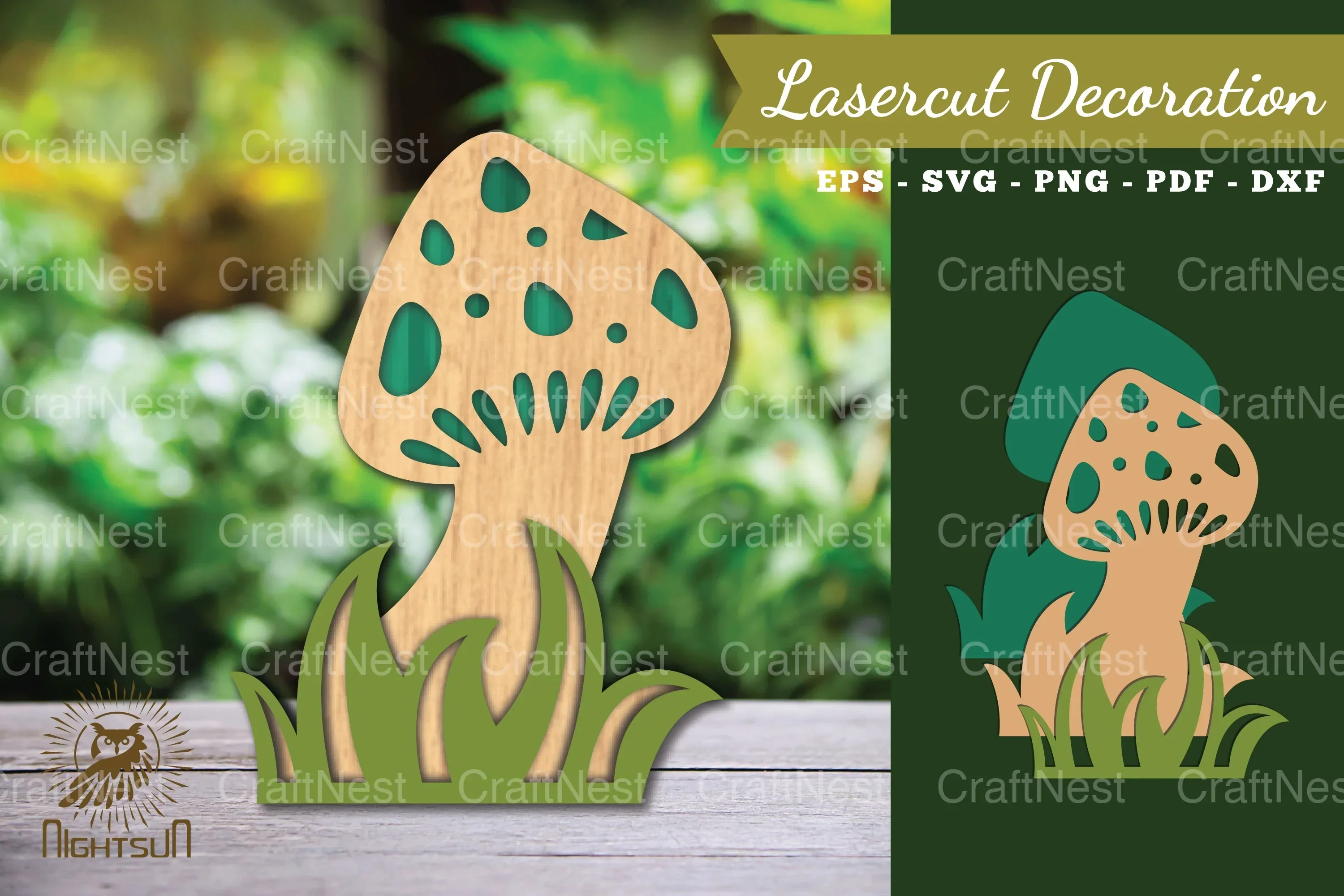 Mushroom Laser Cut Decoration Clipart Bundle