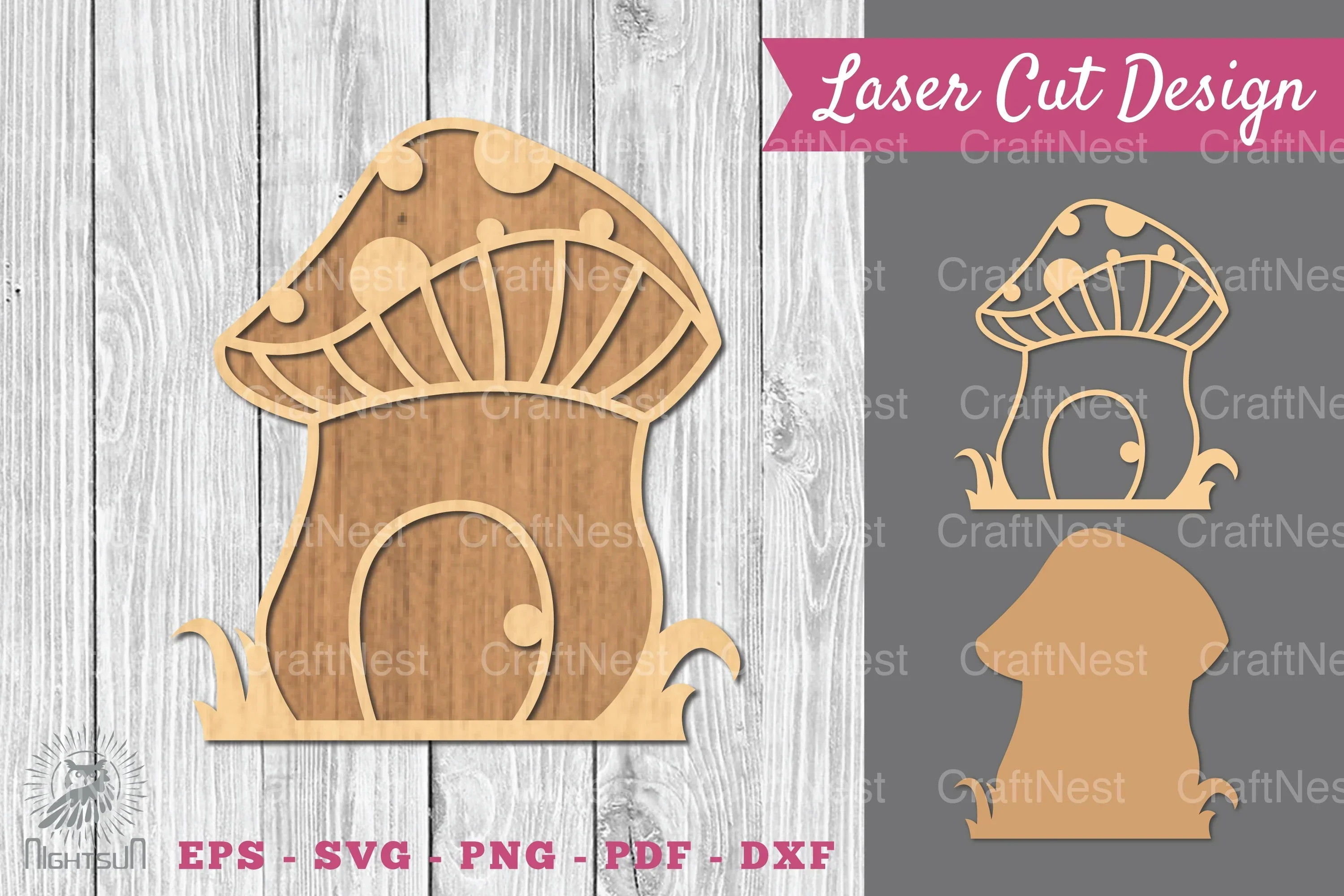 Mushroom Laser Cut Decoration Clipart Bundle