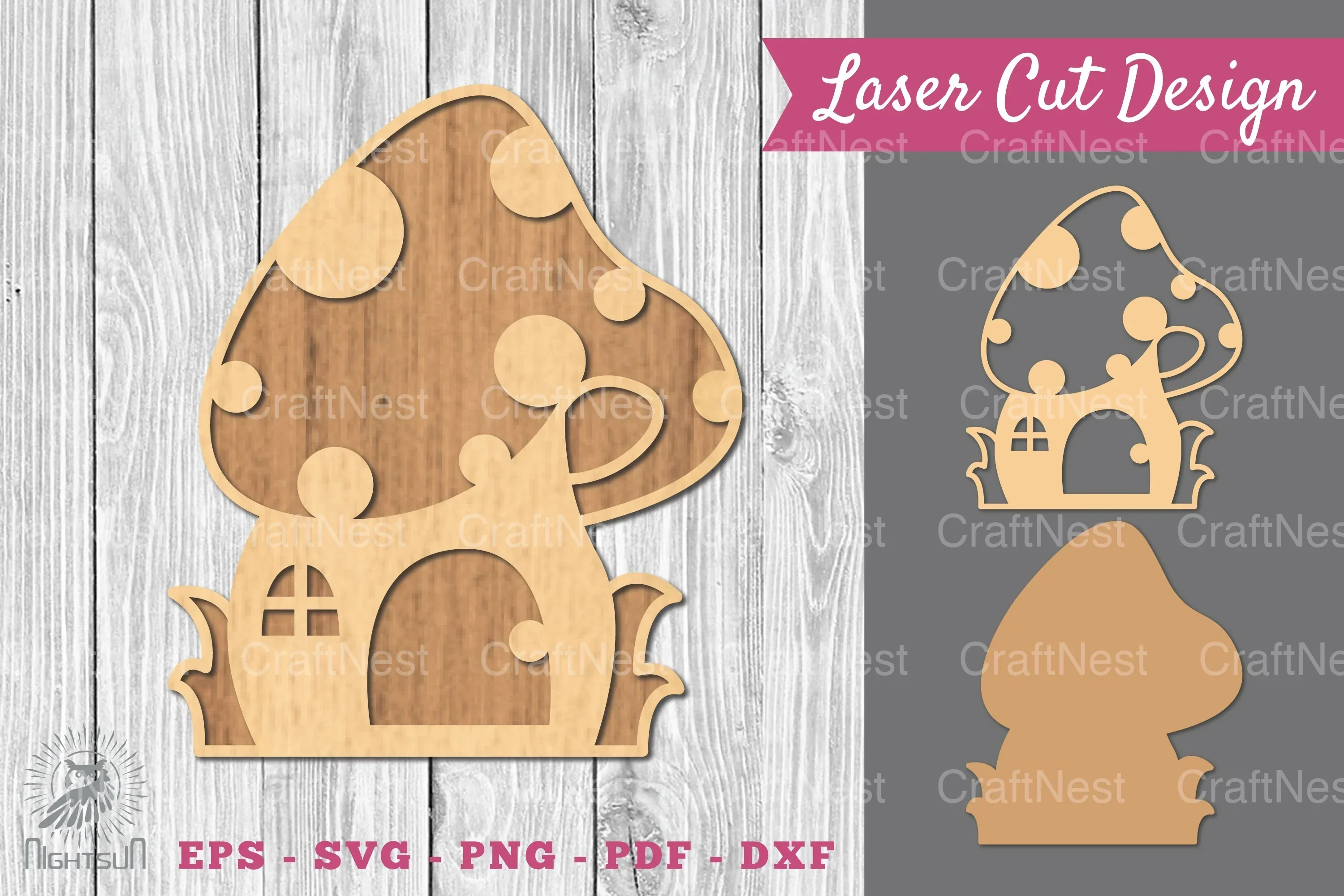 Mushroom Laser Cut Decoration Clipart Bundle