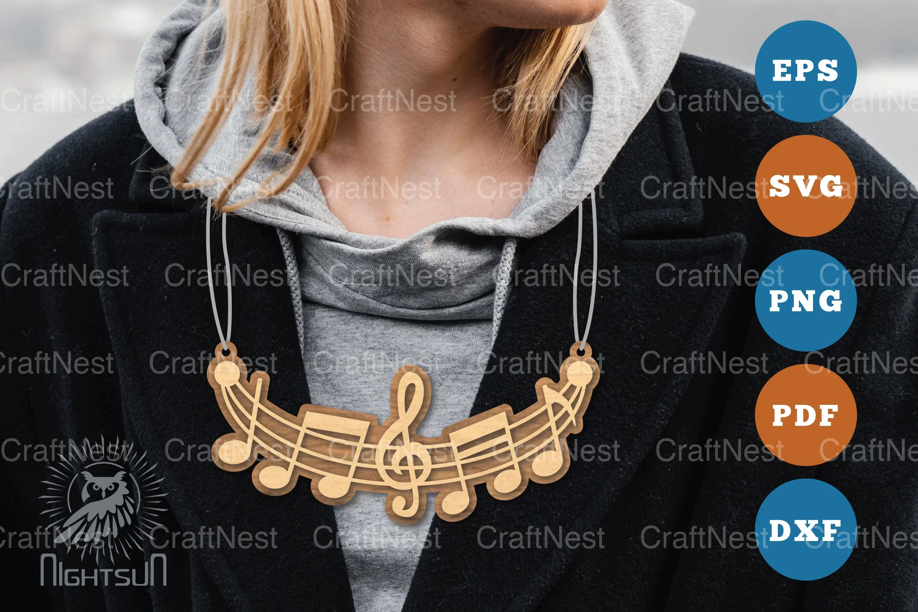 Music Notes Laser Cut Necklace Design Bundle