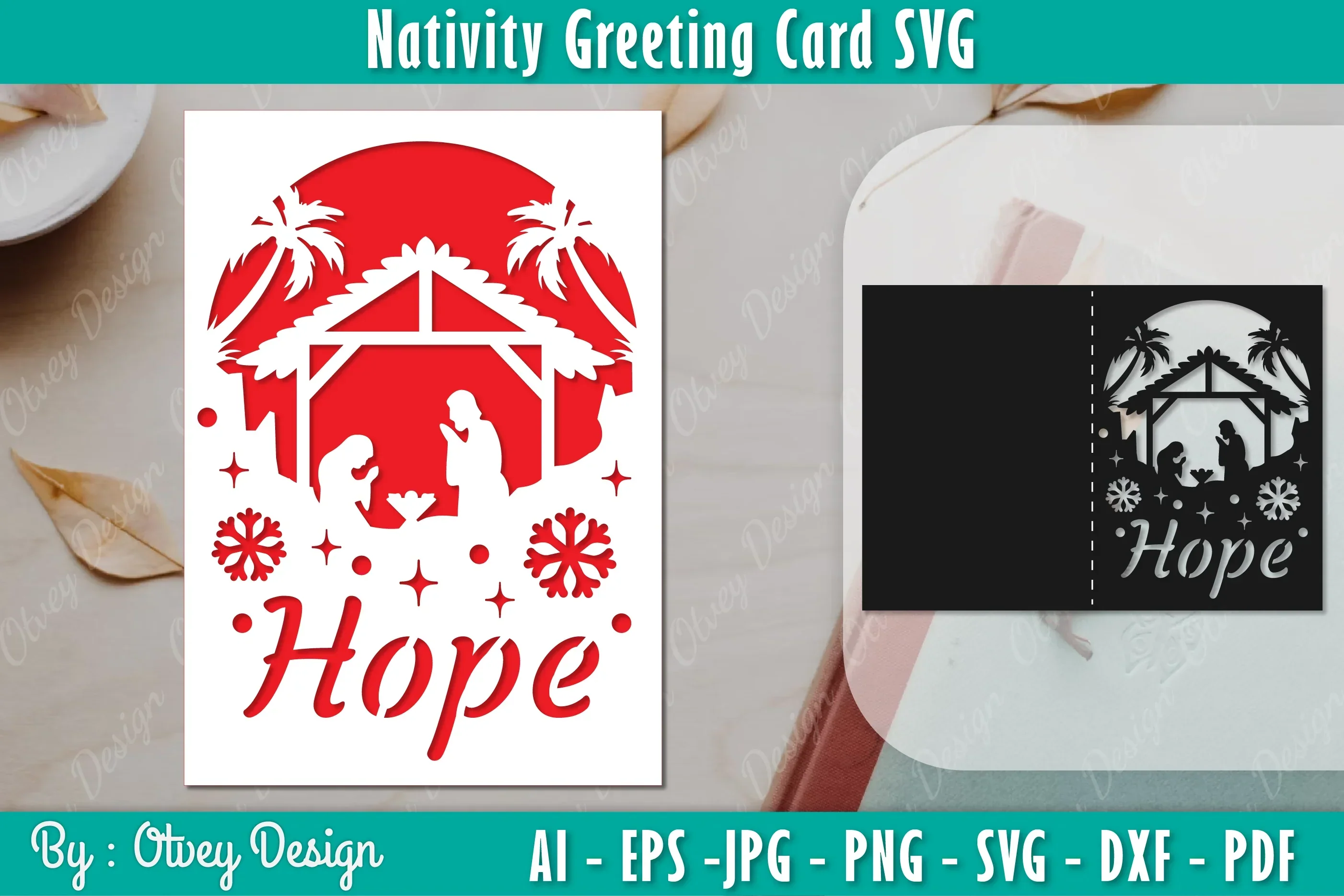 Nativiti Greeting Card SVG Bundle