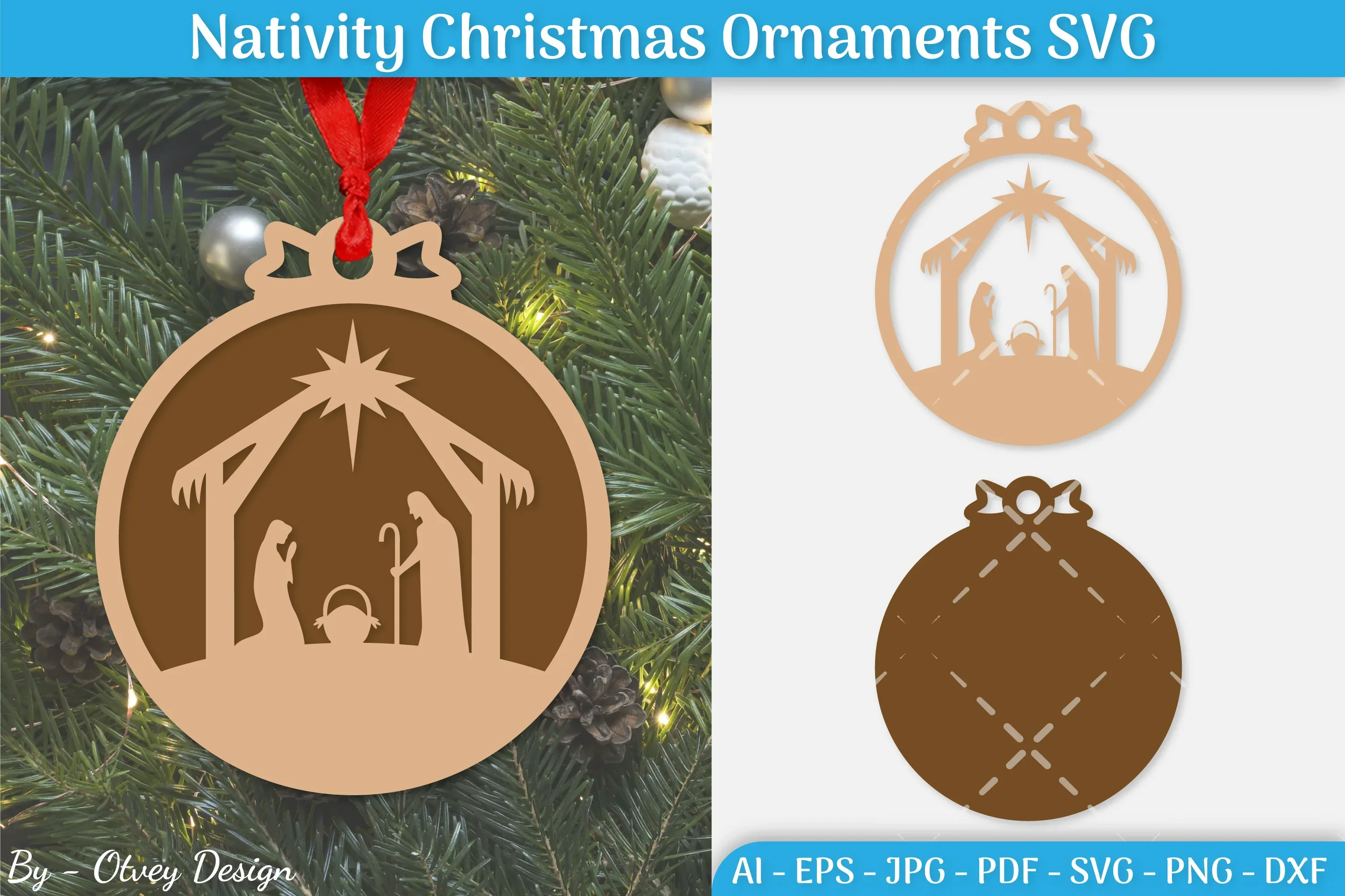 Nativity Christmas Ornament SVG Bundle
