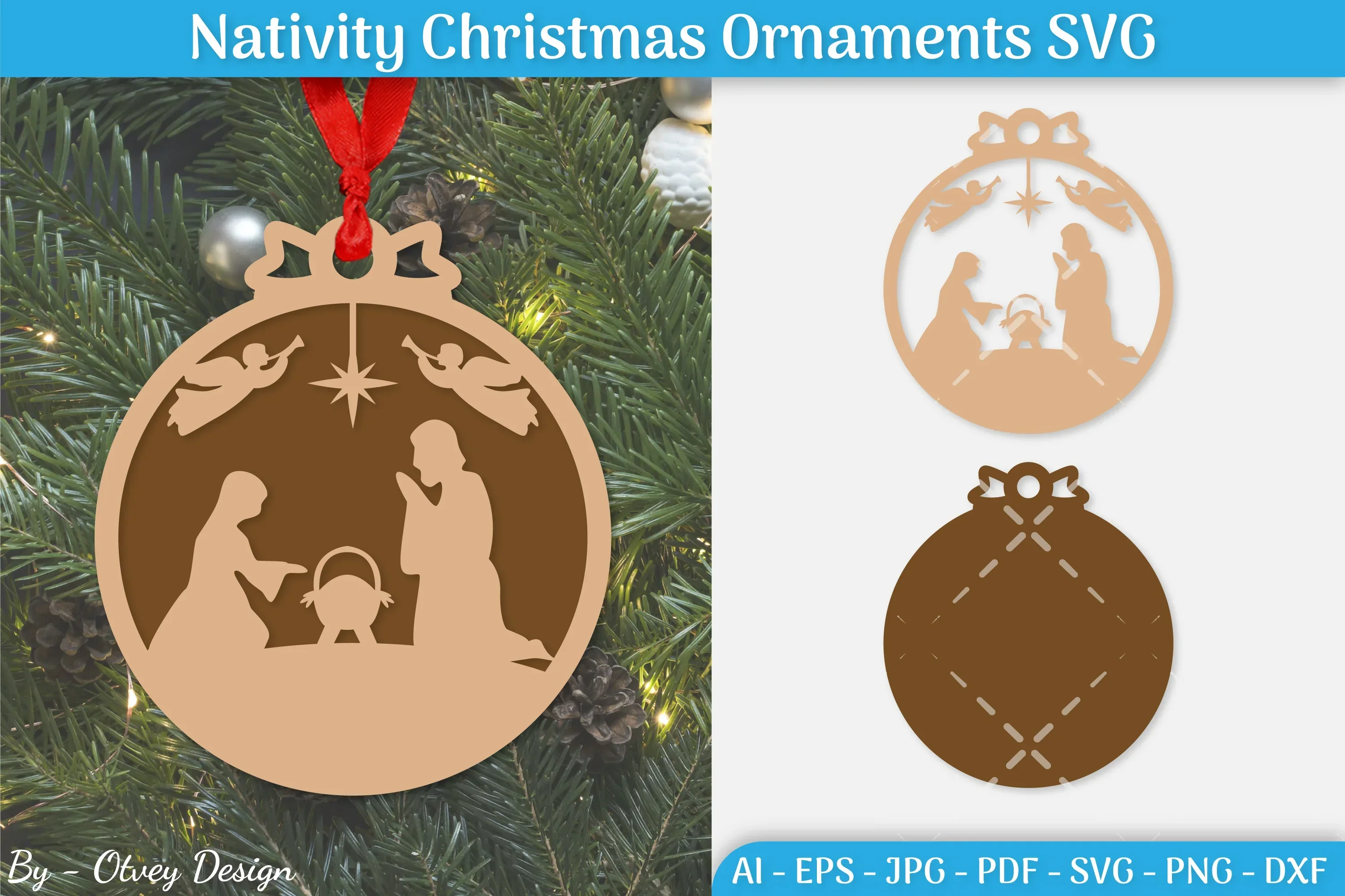 Nativity Christmas Ornament SVG Bundle