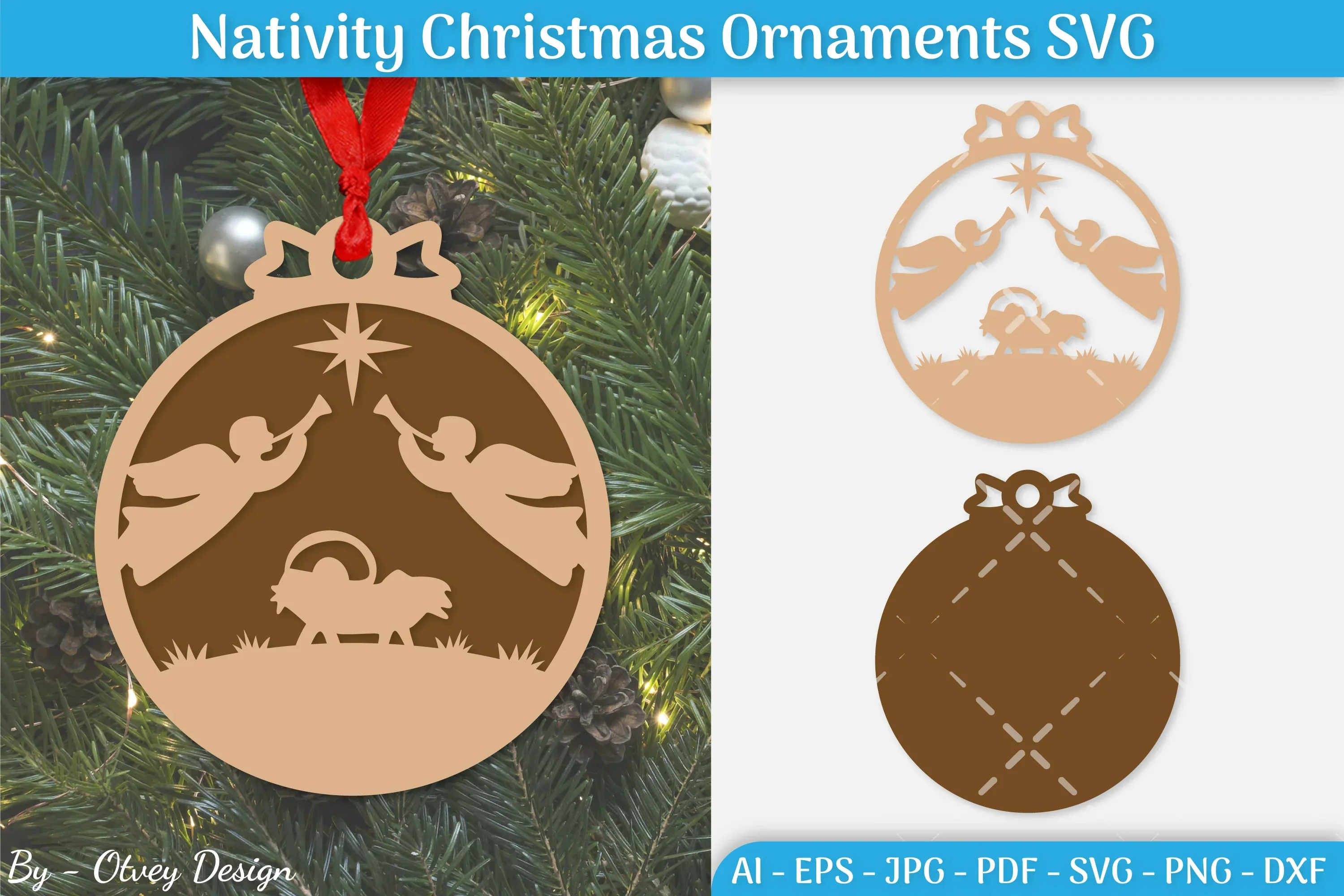 Nativity Christmas Ornament SVG Bundle