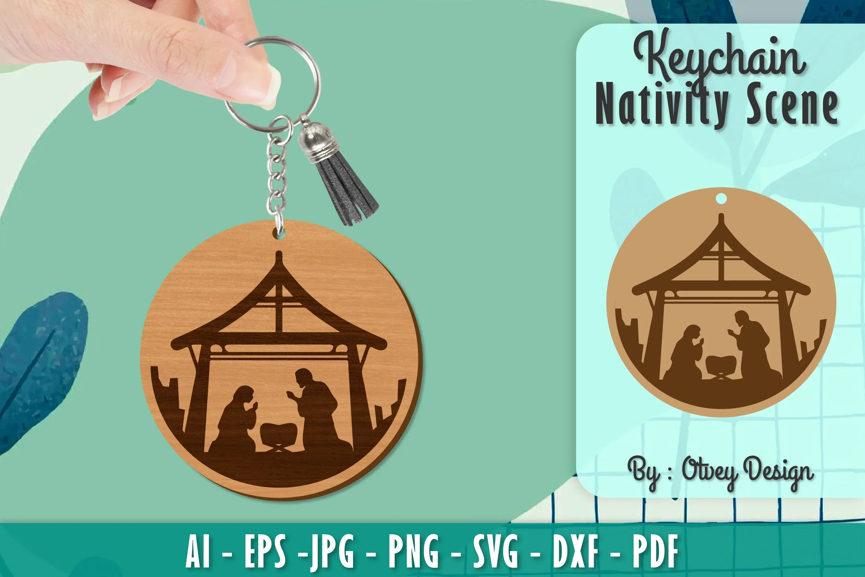 Nativity Scene Keychain Laser Cut SVG Bundle