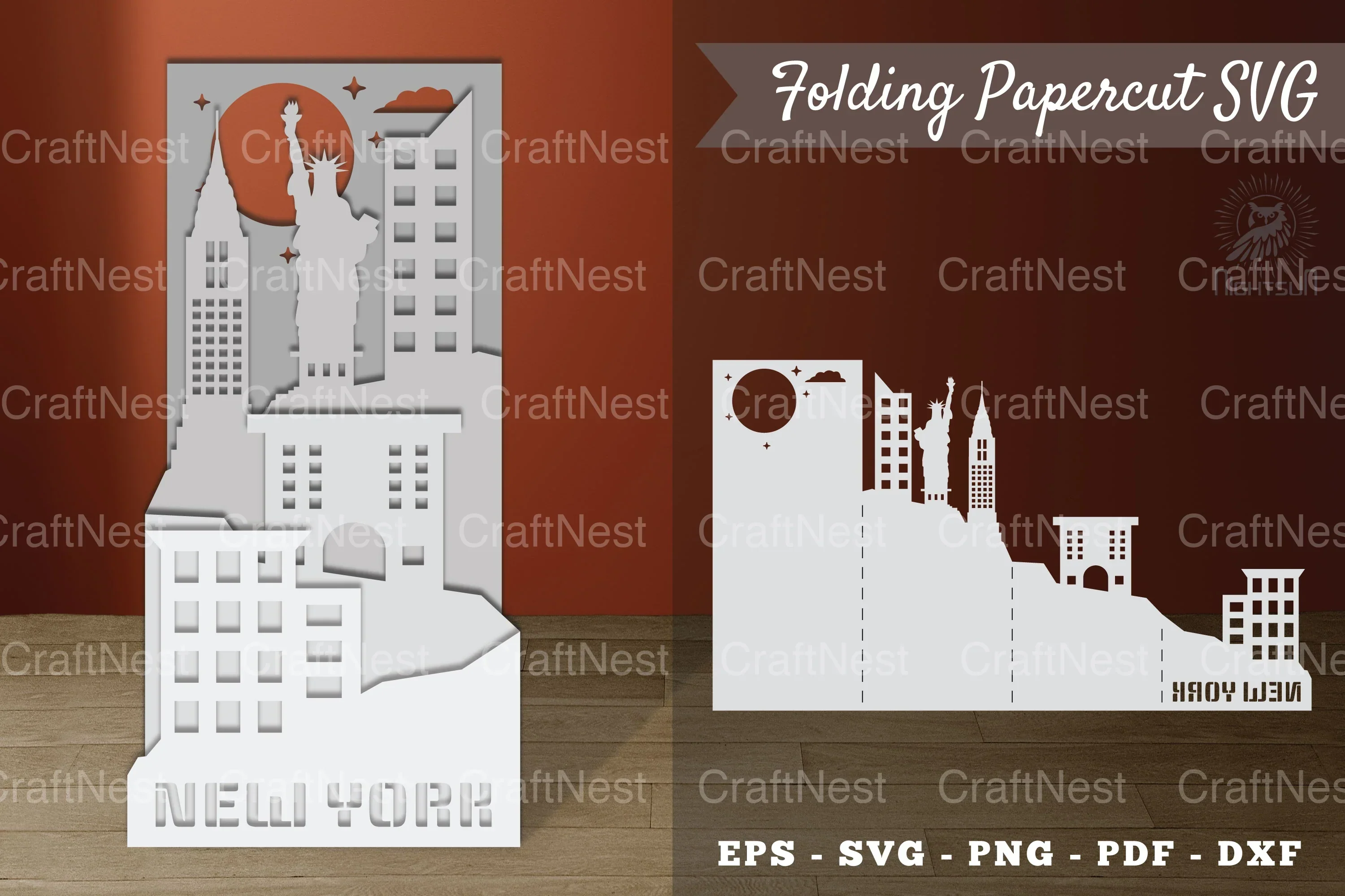 New York Folding Papercut Clipart Bundle
