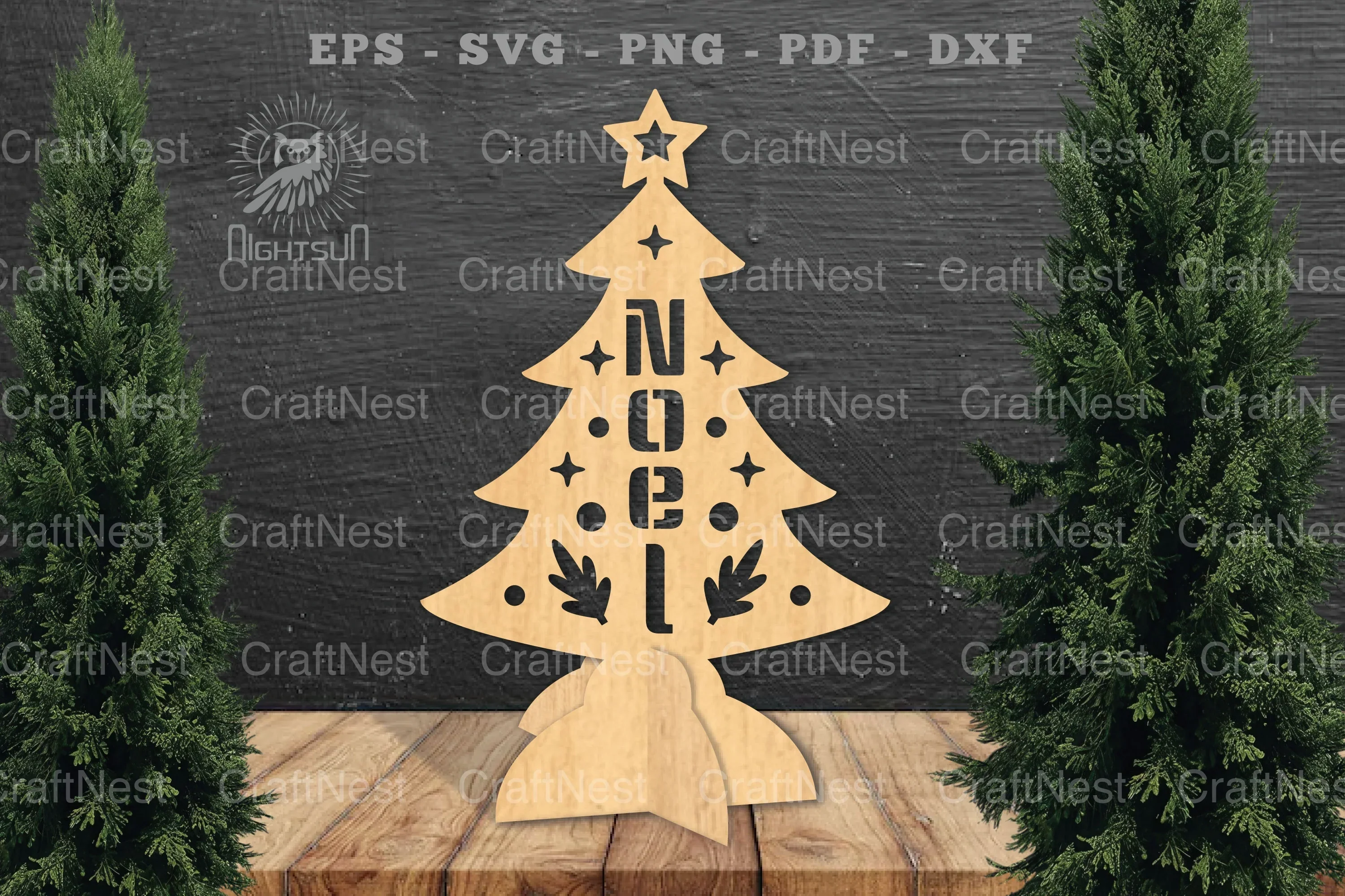 Noel Christmas Tree Laser Cut Home Decor Clipart Bundle