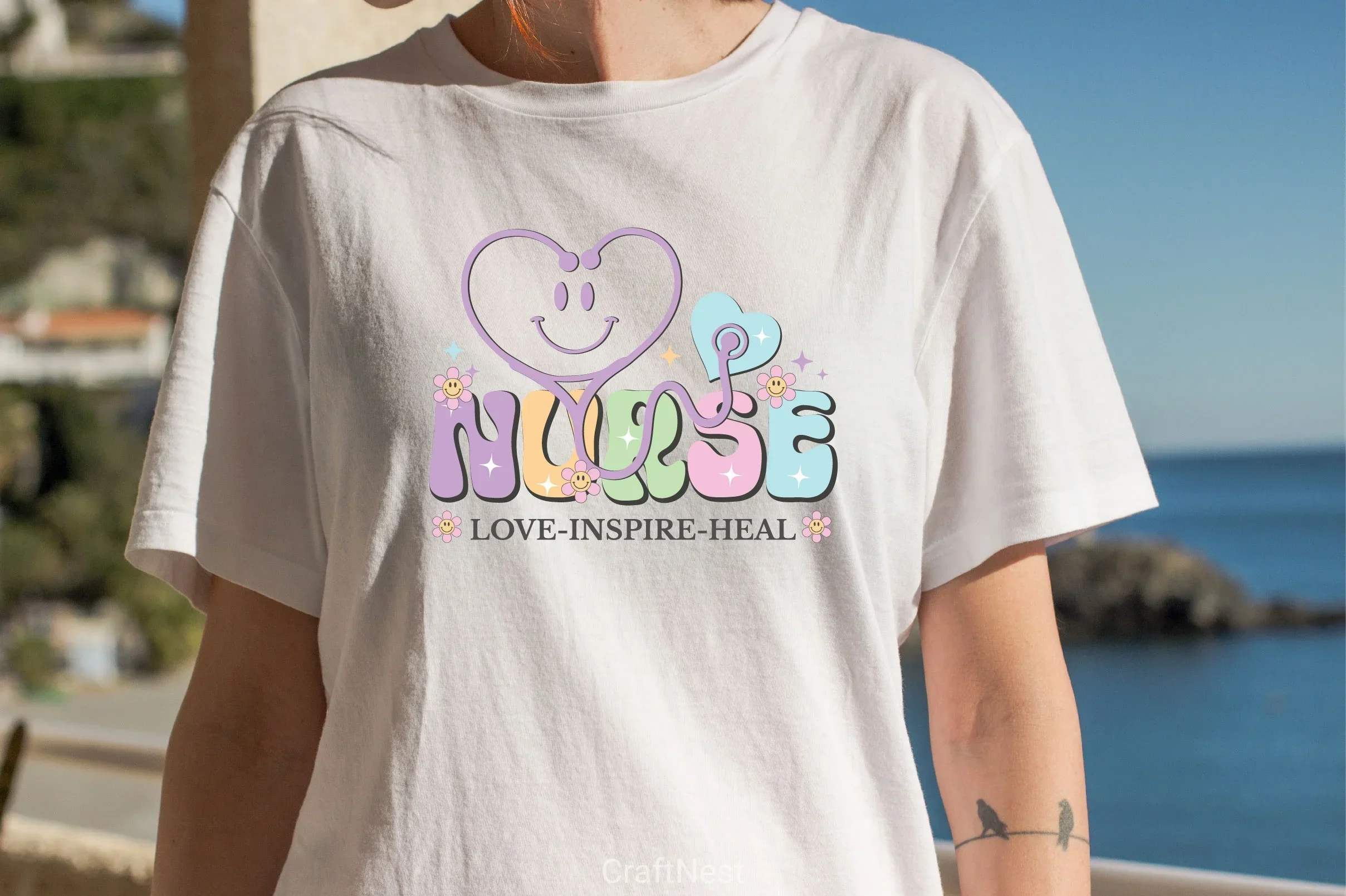 Nurse Love Inspire Heal SVG Bundle - Image 2