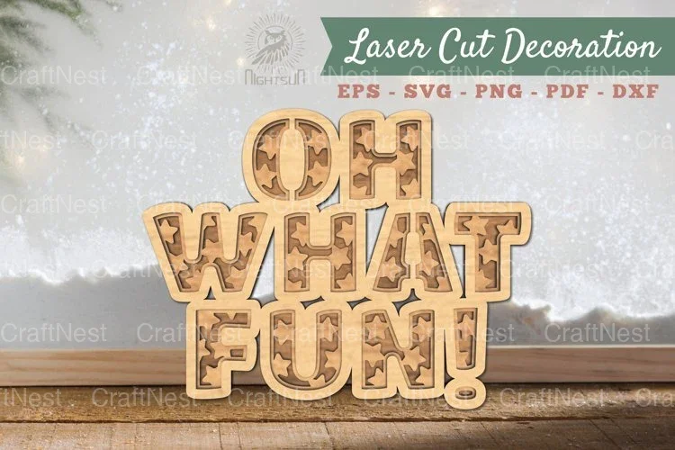 Oh What Fun 3D Lasercut Decoration Clipart Bundle