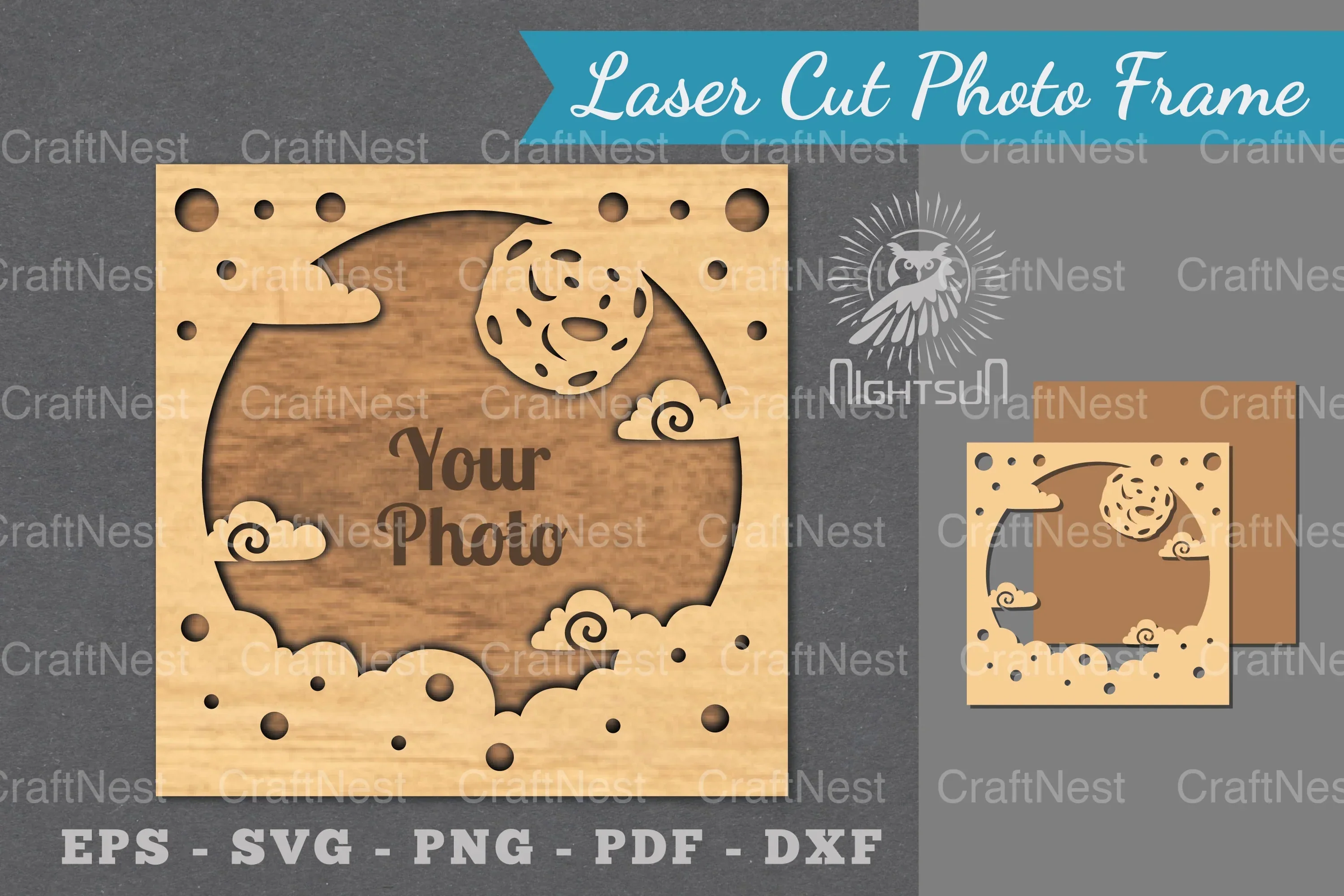 Outer Space Laser Cut Photo Frame Clipart Bundle