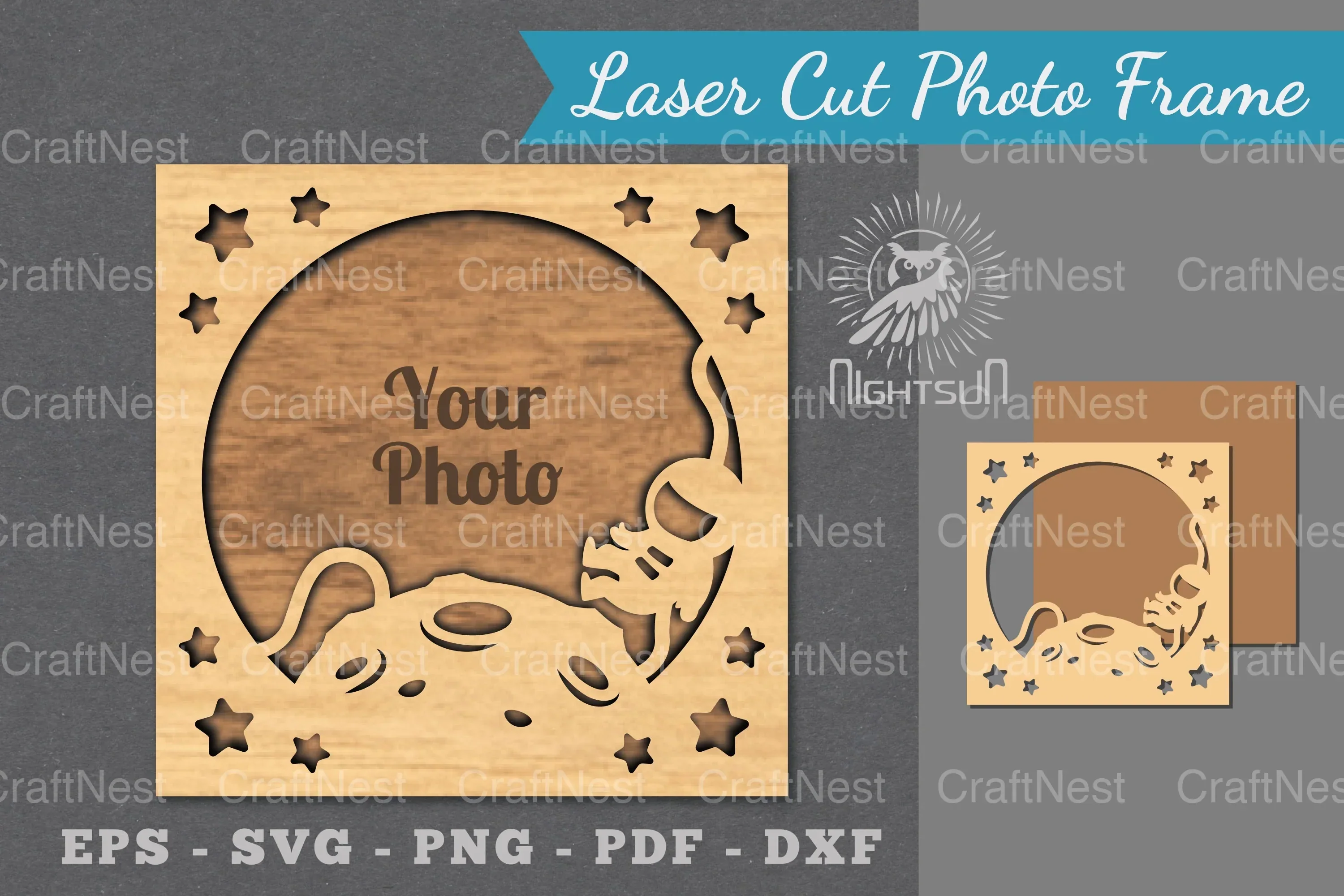 Outer Space Laser Cut Photo Frame Clipart Bundle