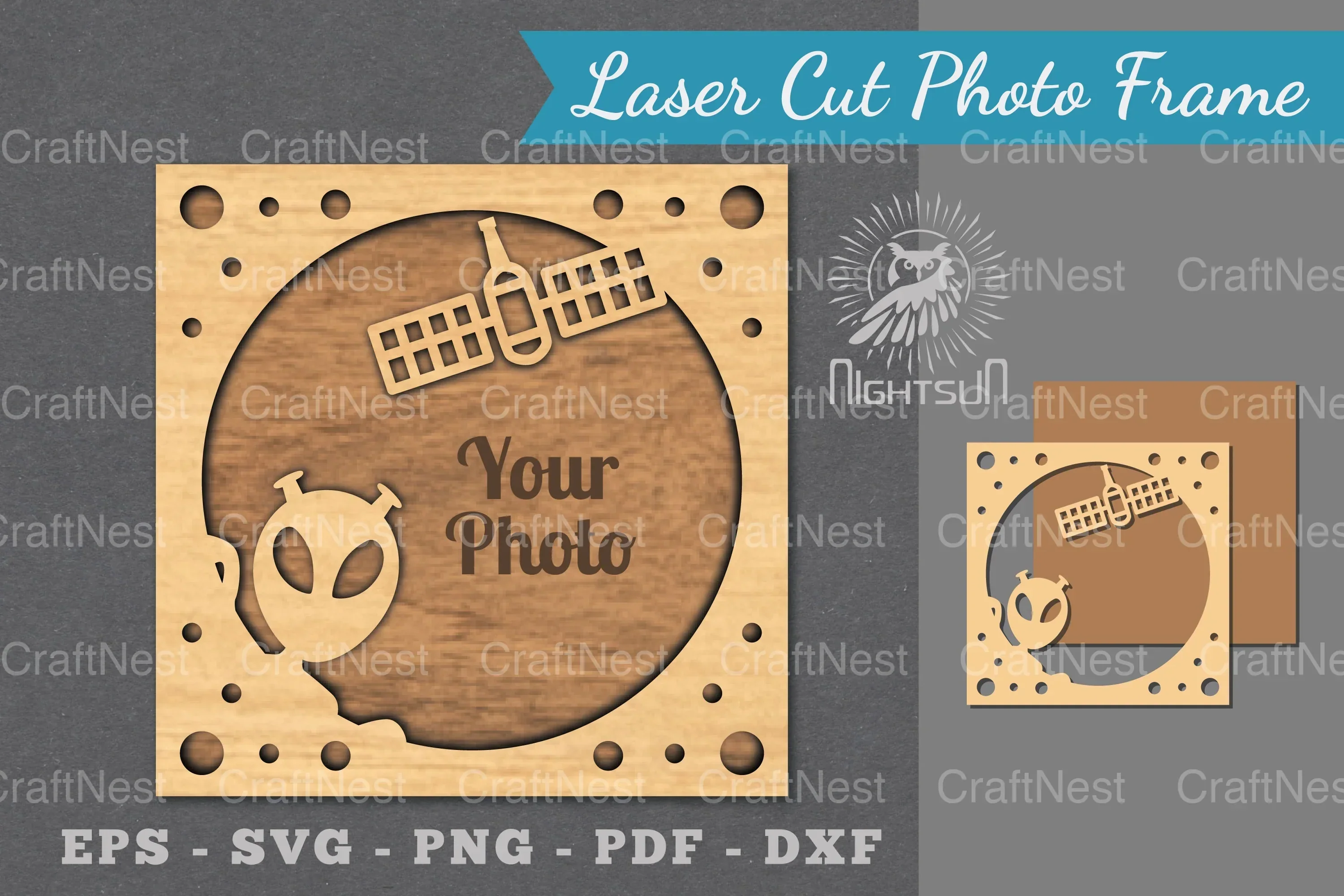 Outer Space Laser Cut Photo Frame Clipart Bundle