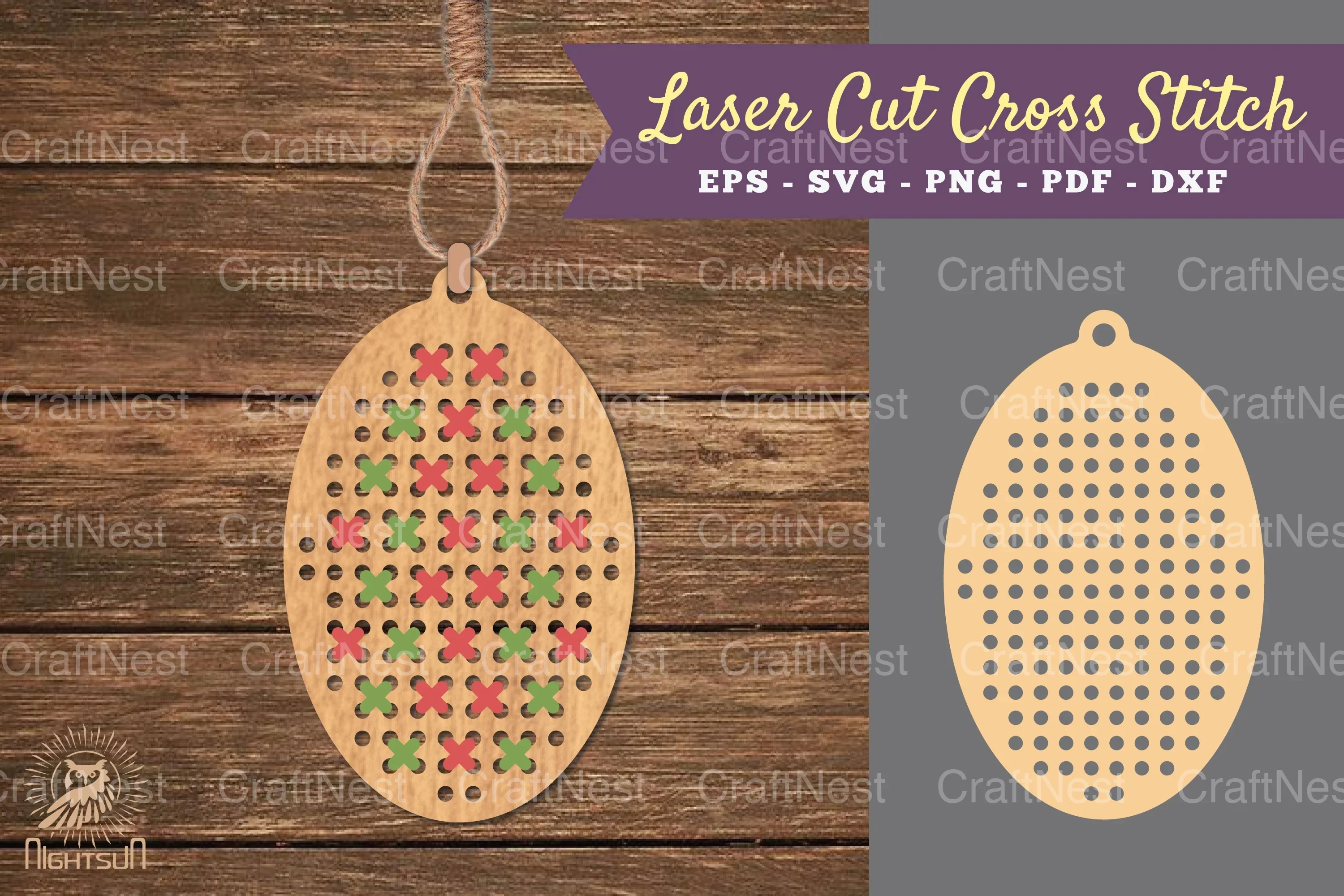 Oval Cut Cross Stitch Clipart Bundle