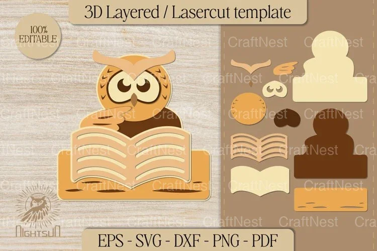 Owl Reading a Book Clipart Bundle