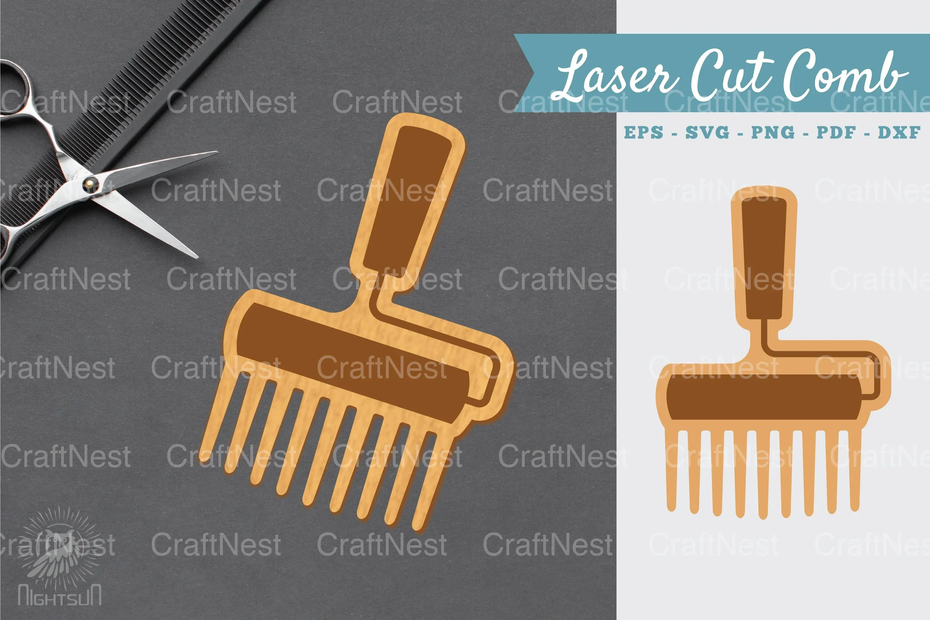 Paint Roll Laser Cut Comb Clipart Bundle