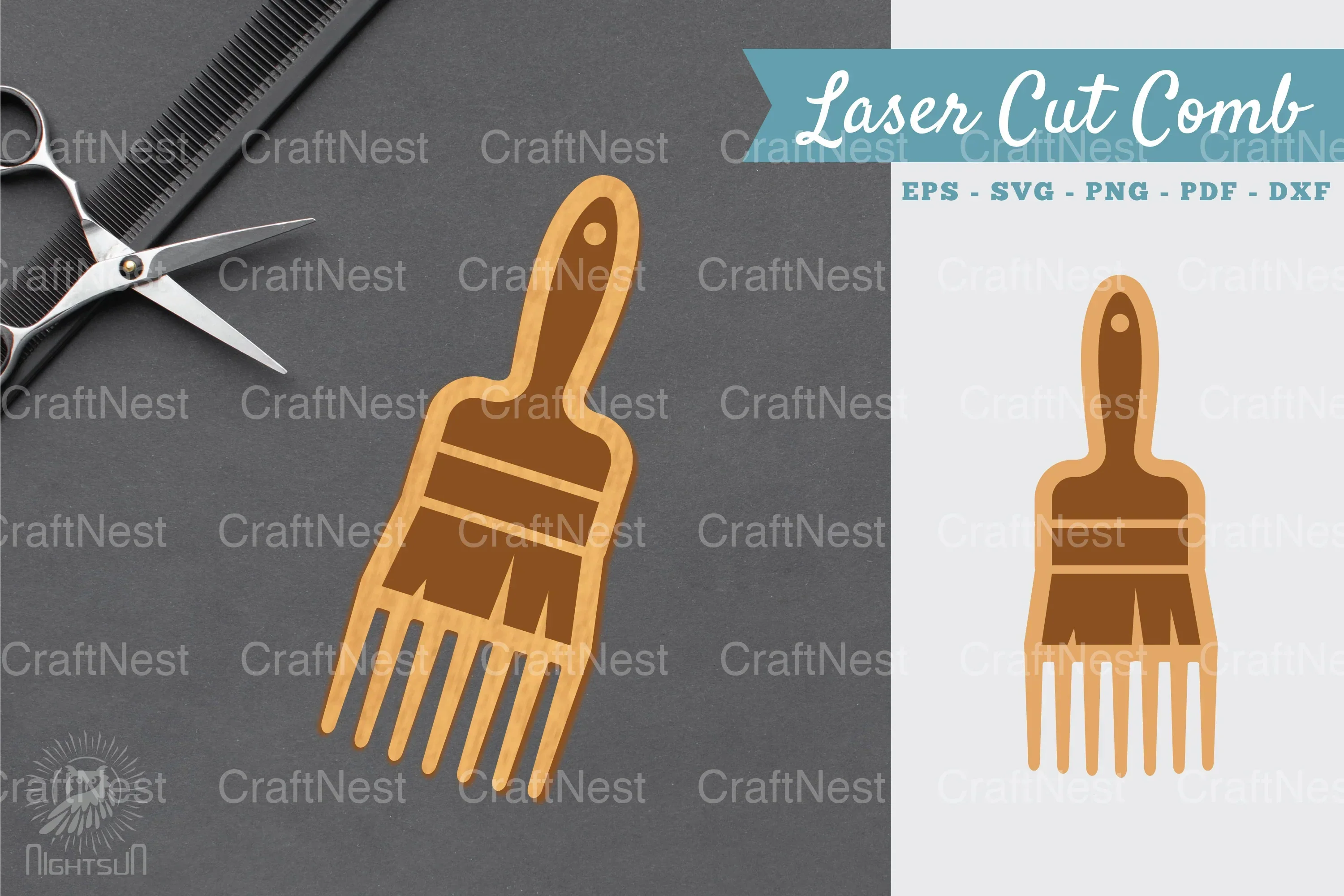 Paintbrush Laser Cut Comb Clipart Bundle
