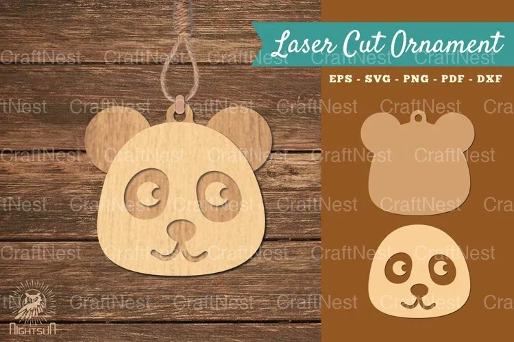 Panda Laser Cut Ornament SVG Bundle