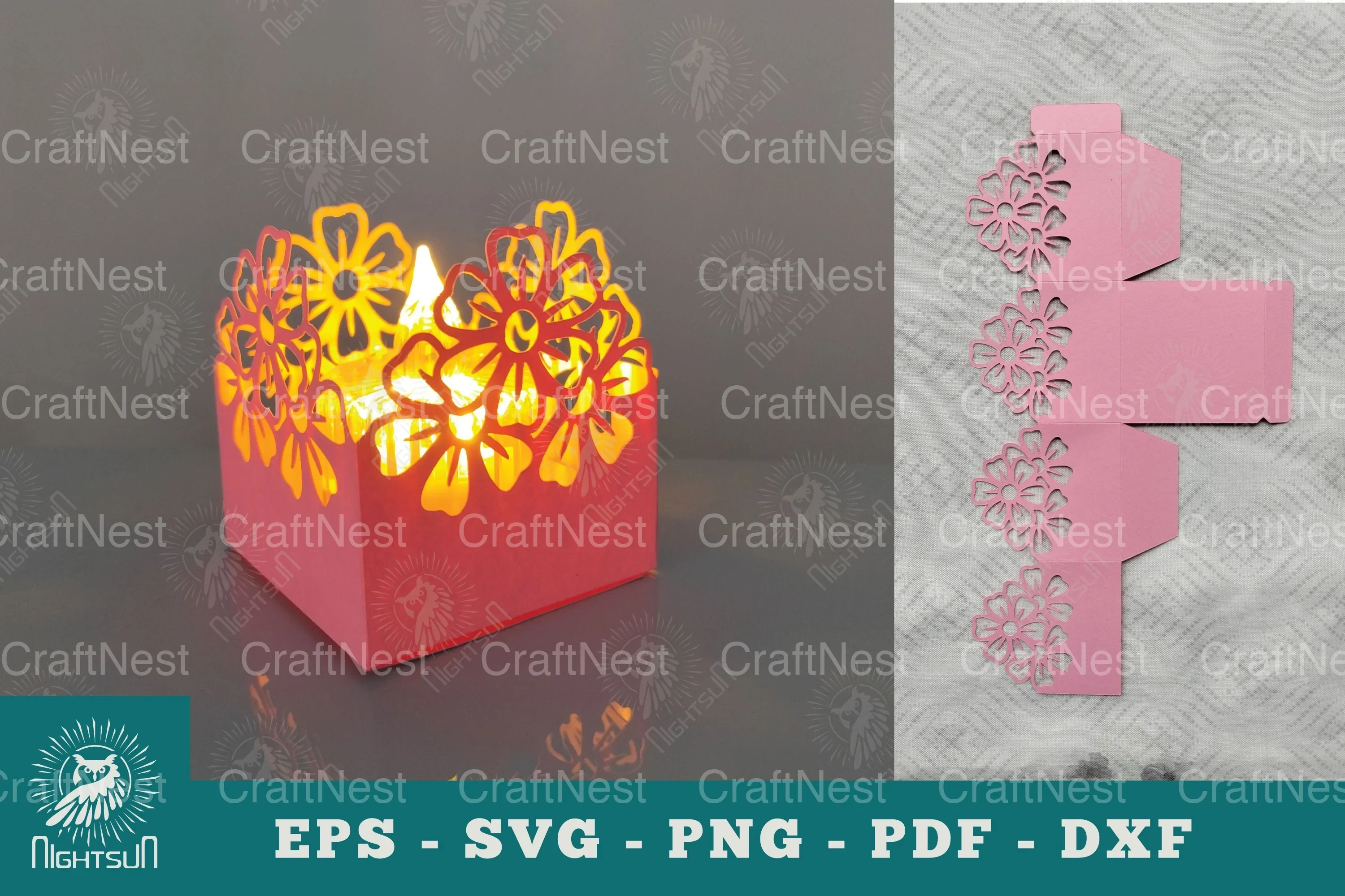 Papercut Lantern Flowers SVG Bundle