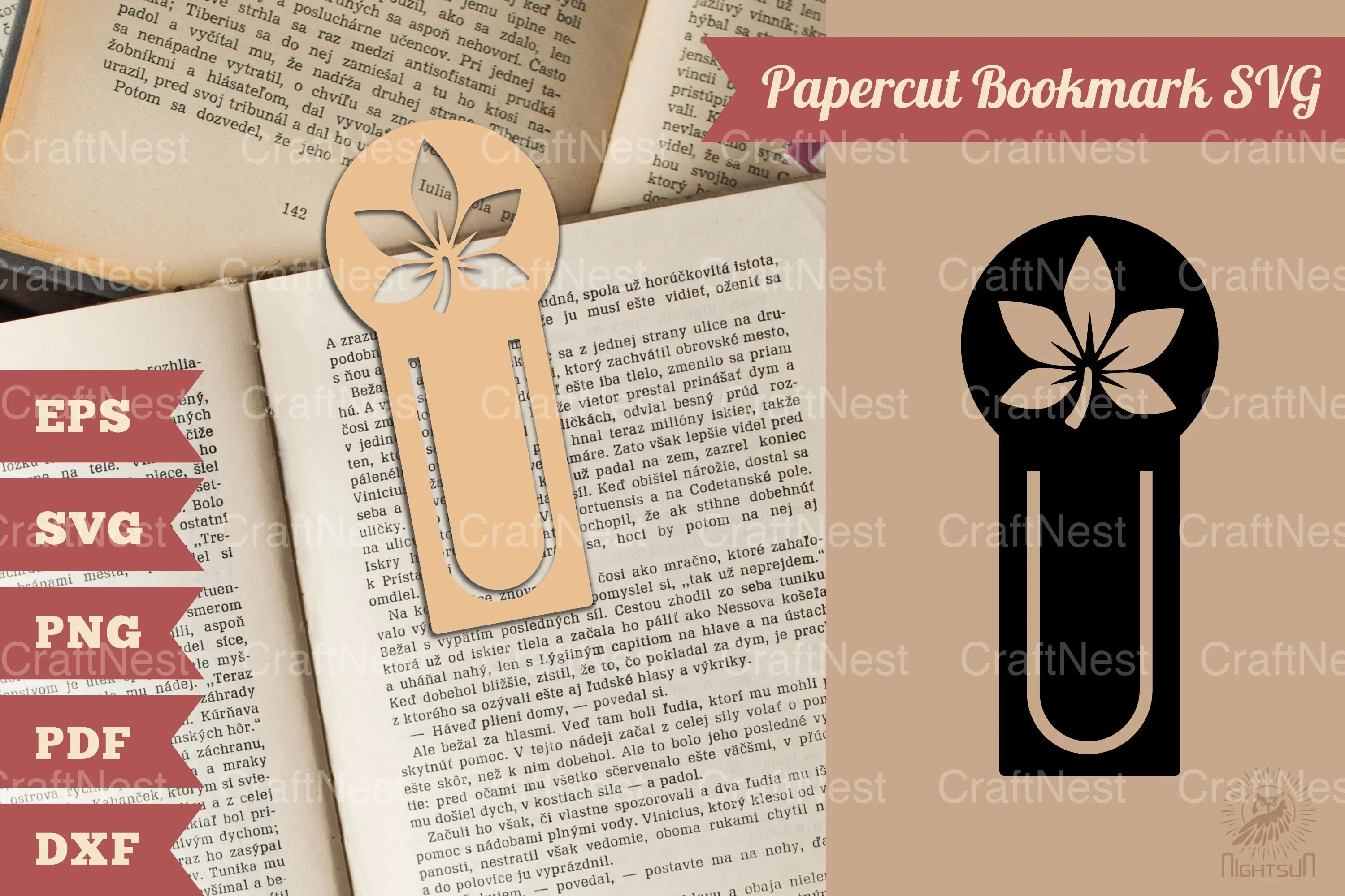 Papercut Leaves Bookmark SVG Bundle