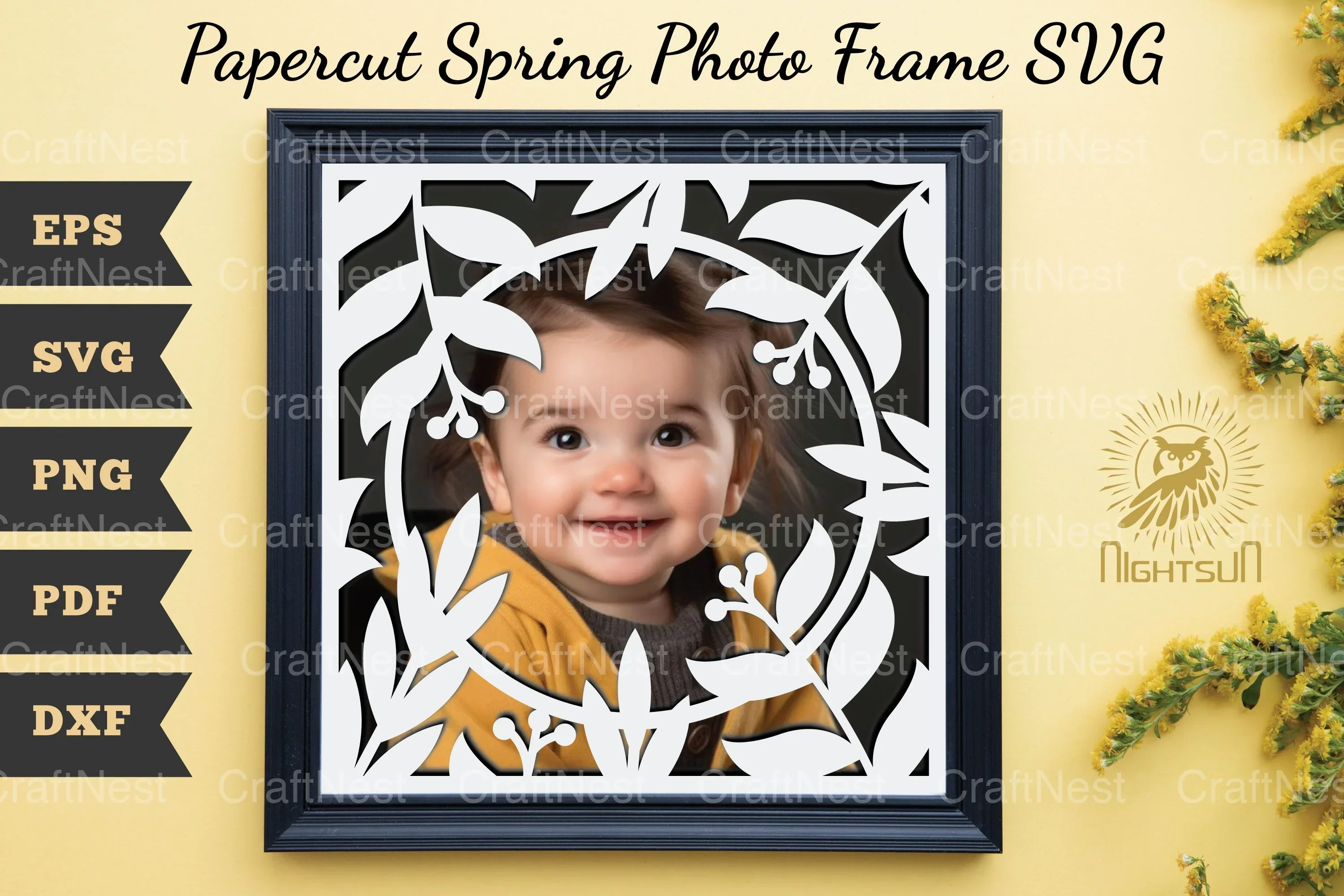 Papercut Spring Photo Frame SVG Bundle
