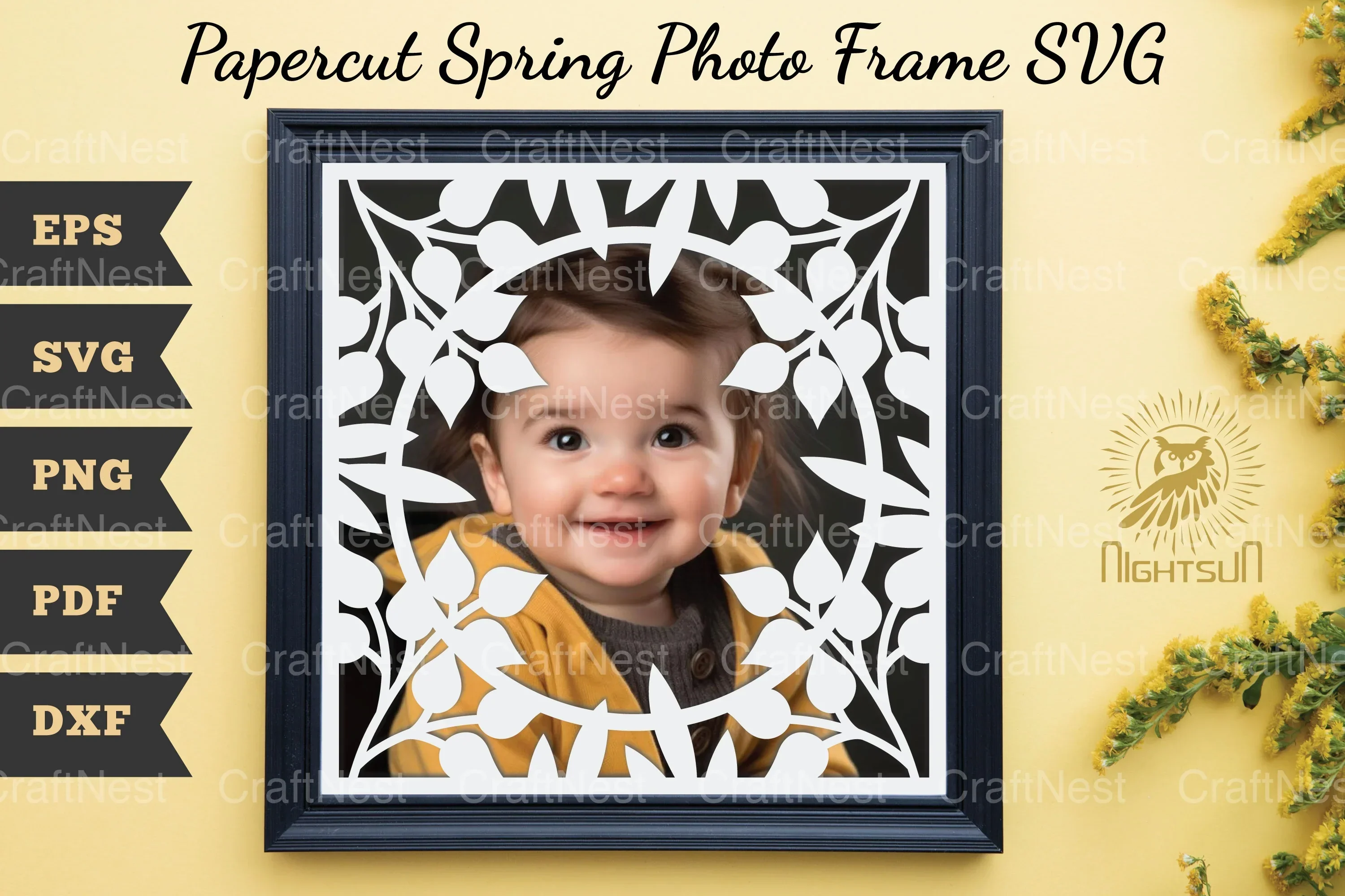 Papercut Spring Photo Frame SVG Bundle