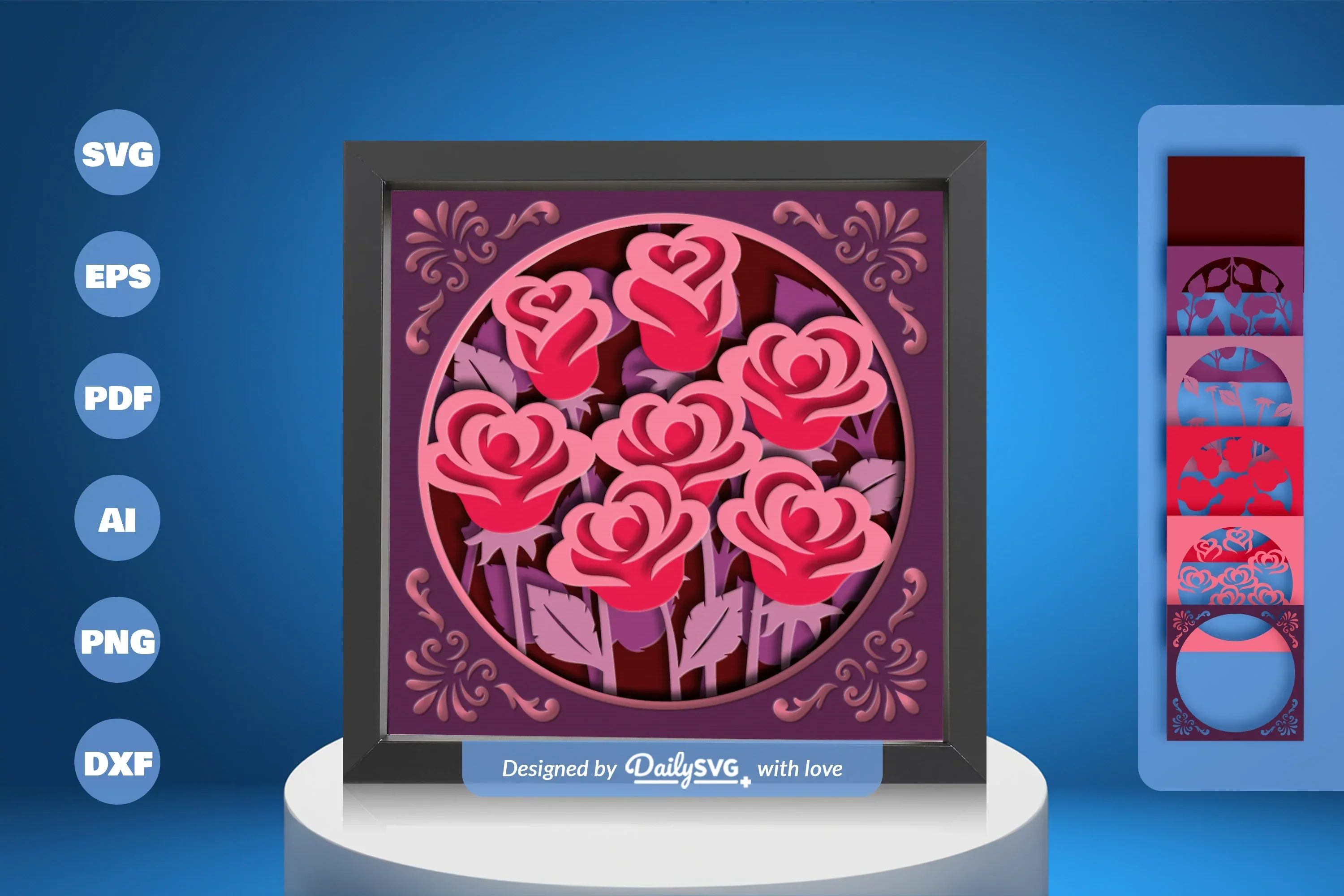 Papercut SVG Bundle: Bunch of Roses Design